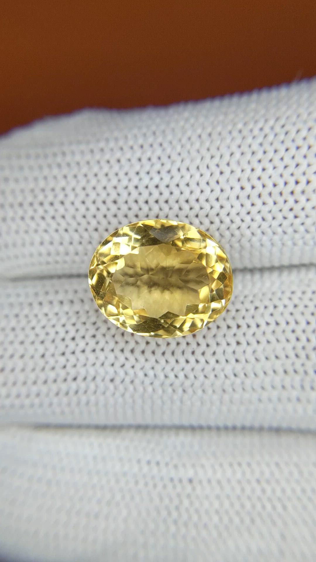 7.44 Ct. Yellow Citrine from Ceylon (Sri Lanka) Size Video