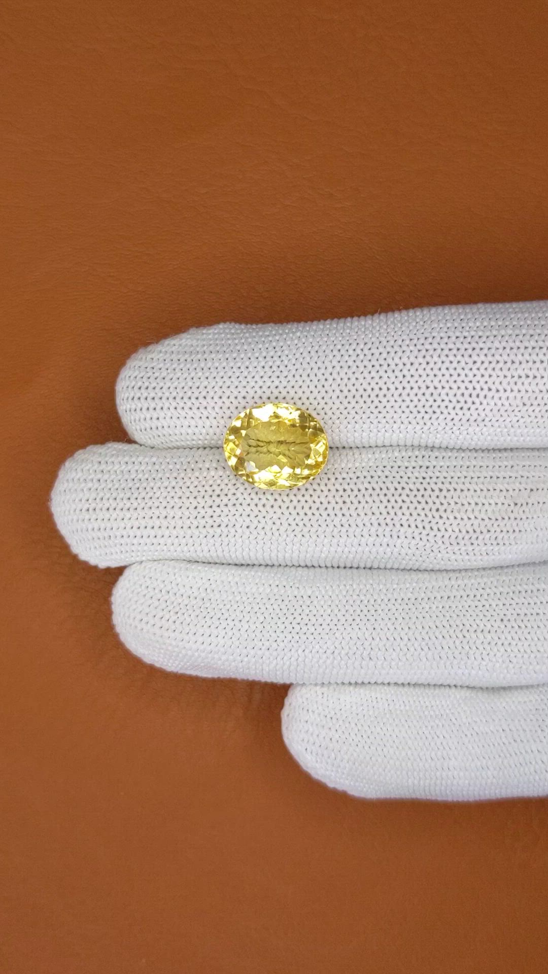 7.44 Ct. Yellow Citrine from Ceylon (Sri Lanka) Size Video