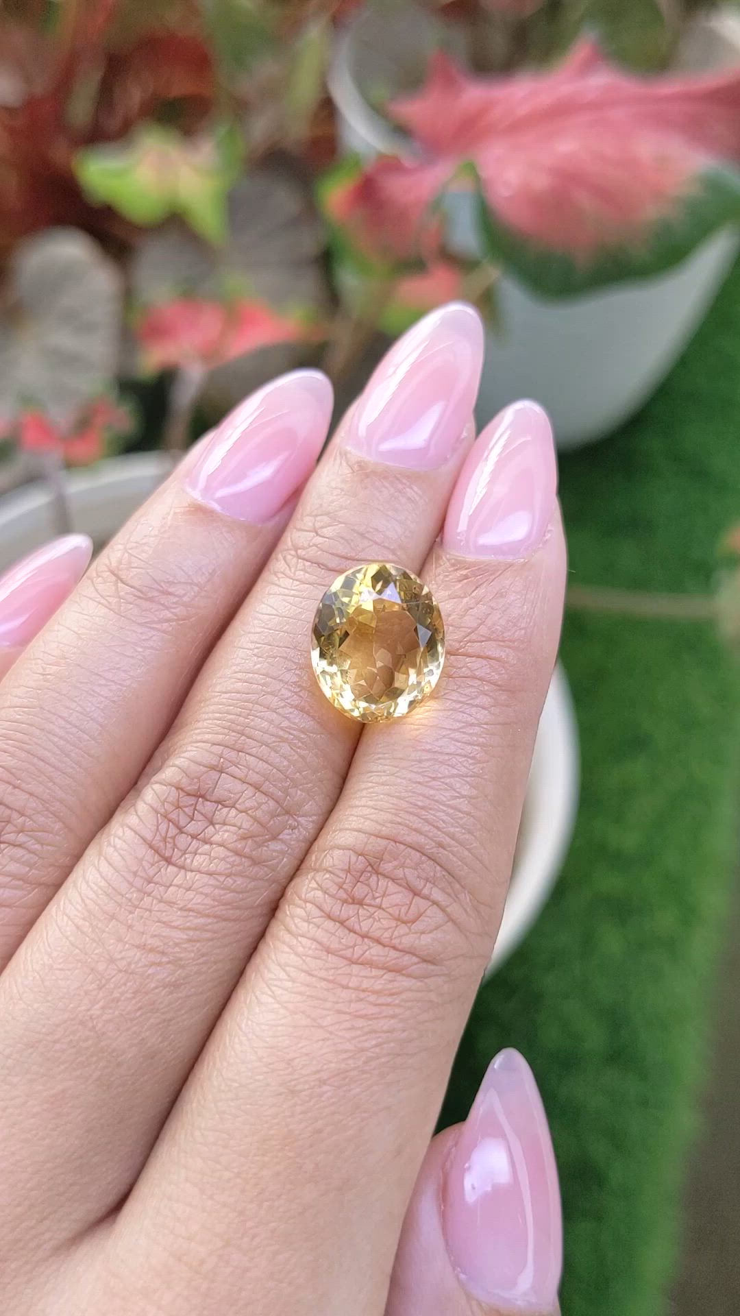 7.44 Ct. Yellow Citrine from Ceylon (Sri Lanka) Size Video