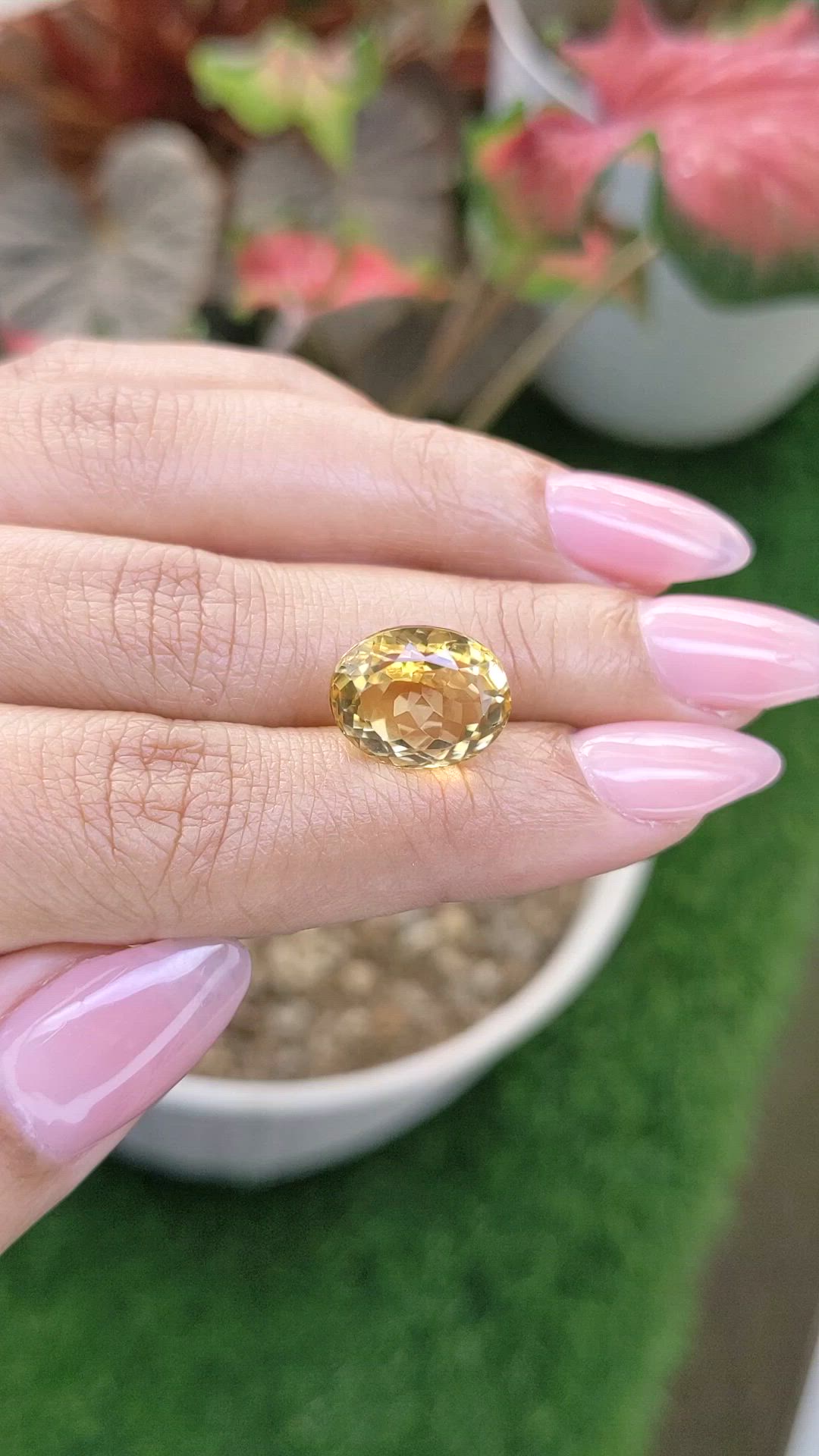 7.44 Ct. Yellow Citrine from Ceylon (Sri Lanka) Size Video