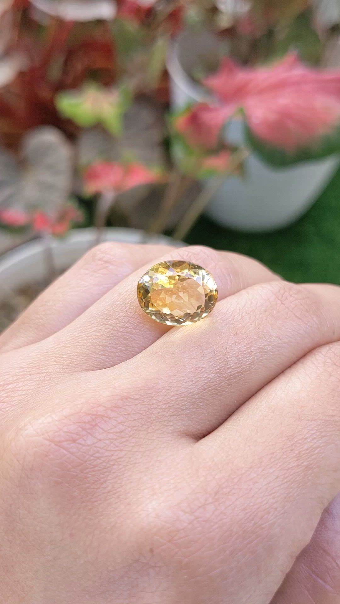 7.44 Ct. Yellow Citrine from Ceylon (Sri Lanka) Size Video