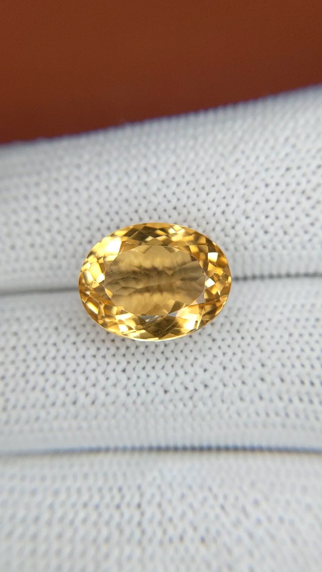 8.13 Ct. Orangish Yellow Citrine from Ceylon (Sri Lanka) Size Video