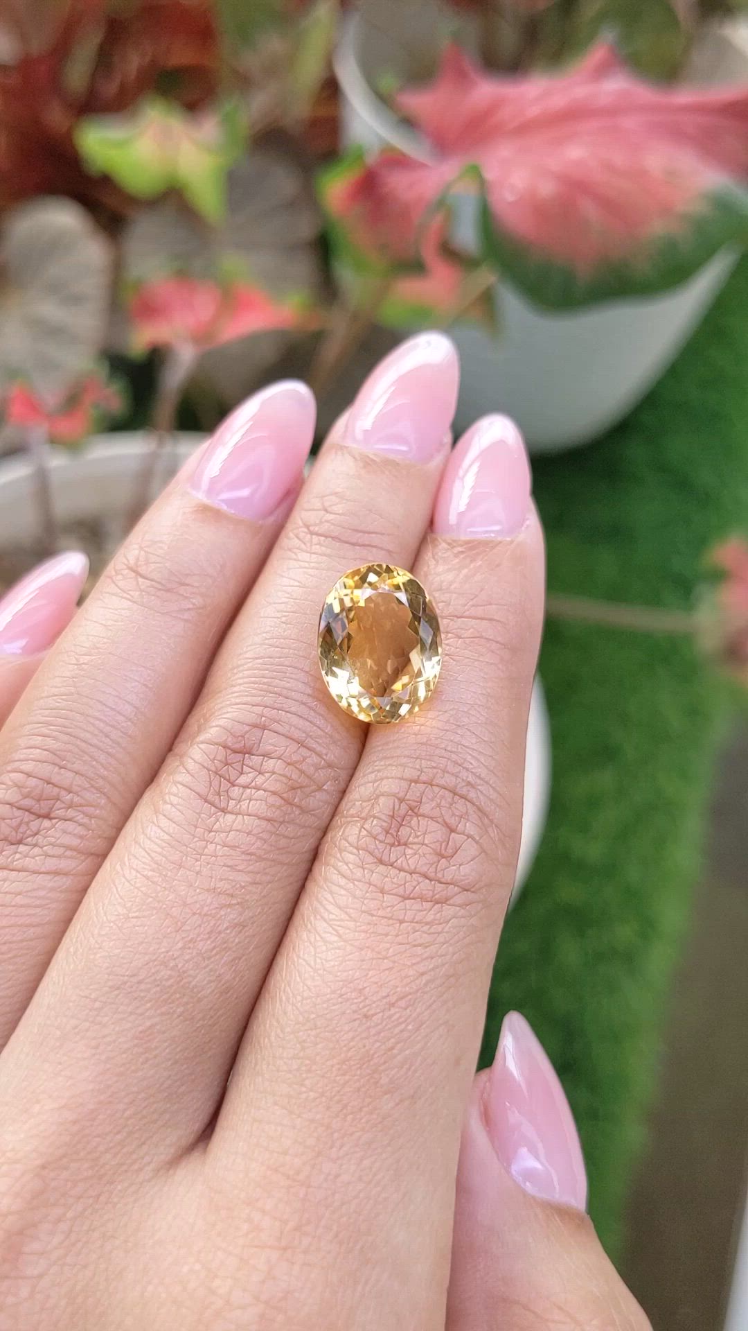 8.13 Ct. Orangish Yellow Citrine from Ceylon (Sri Lanka) Size Video