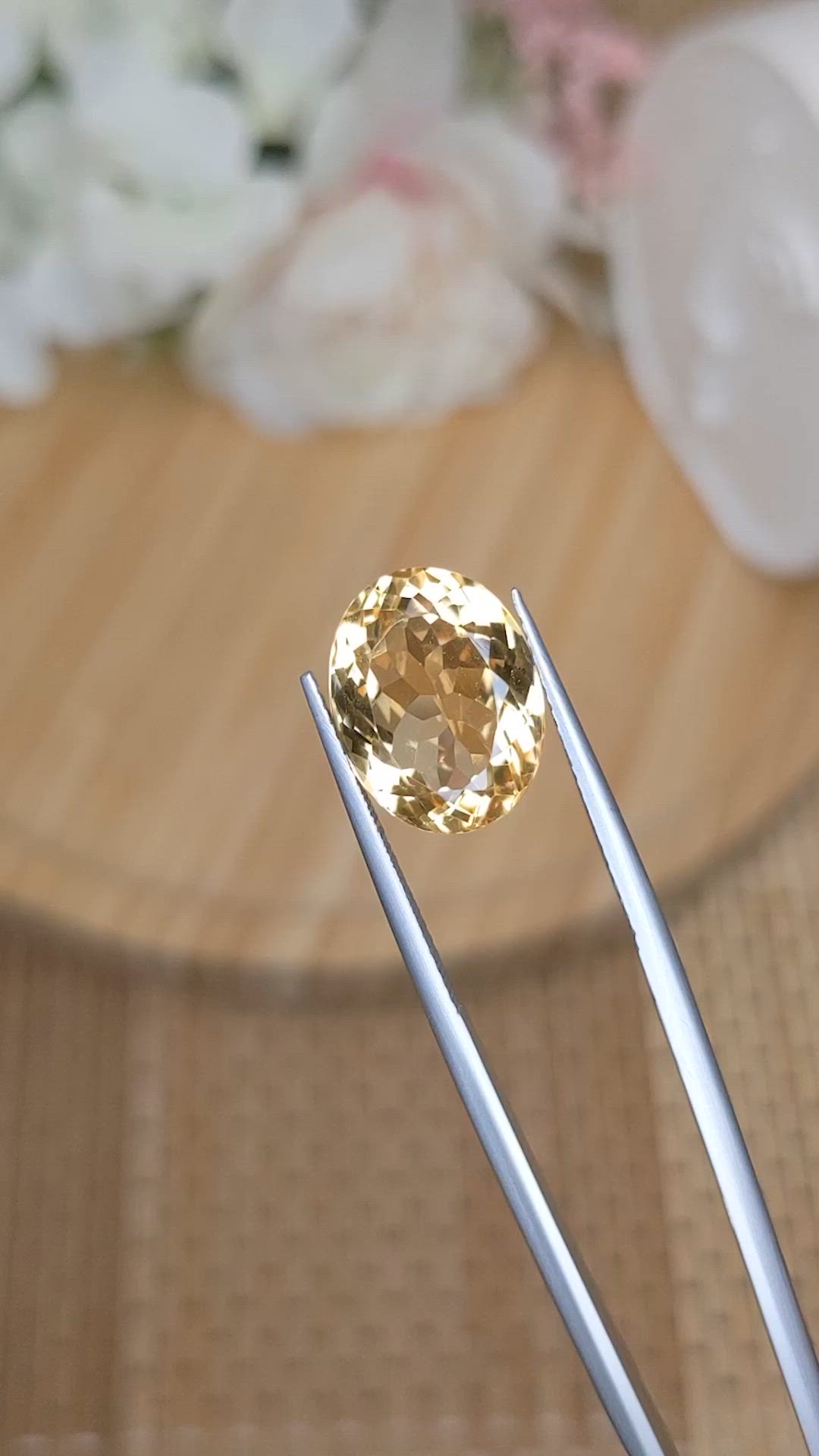 8.13 Ct. Orangish Yellow Citrine from Ceylon (Sri Lanka) Size Video