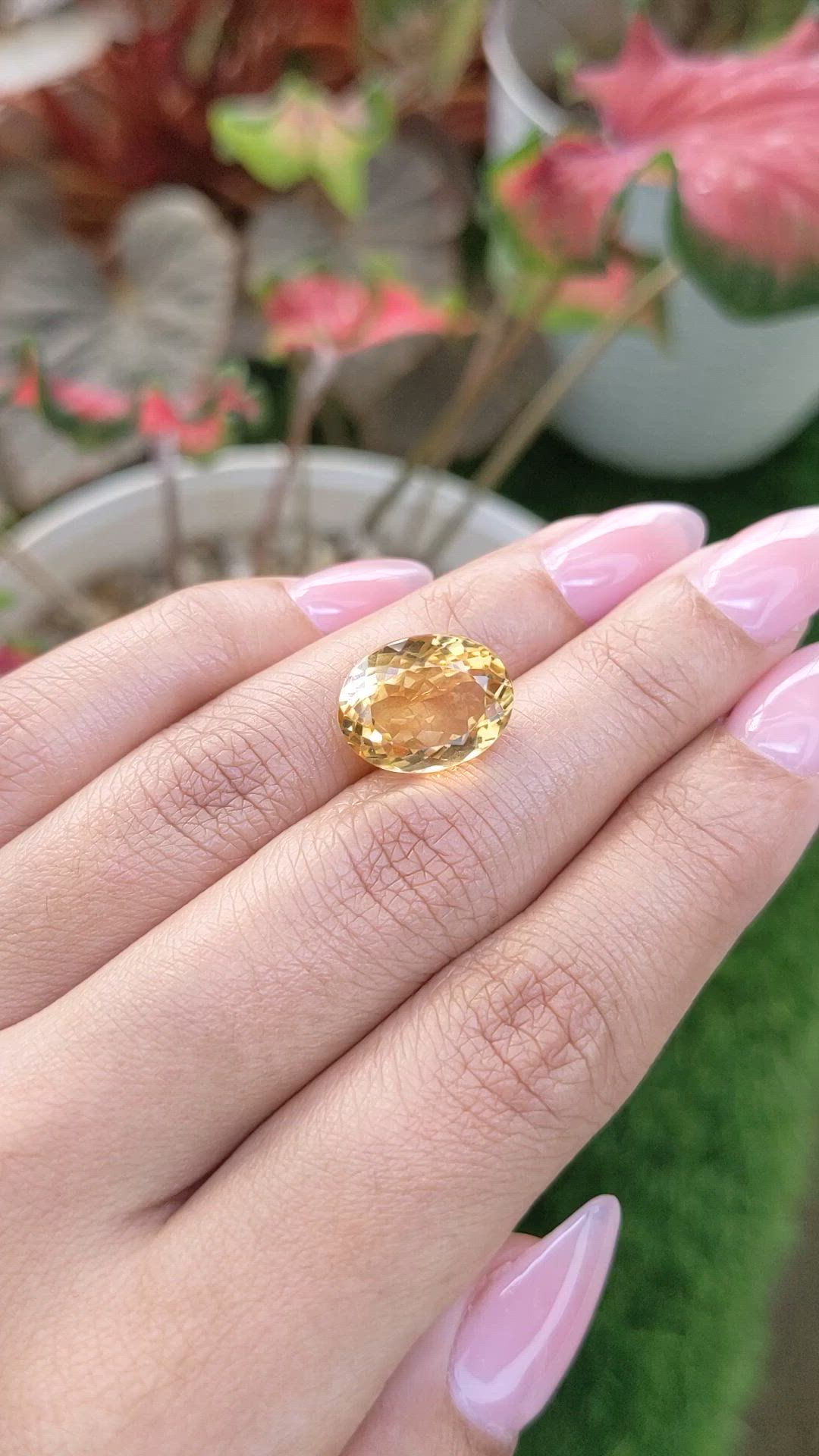 8.13 Ct. Orangish Yellow Citrine from Ceylon (Sri Lanka) Size Video