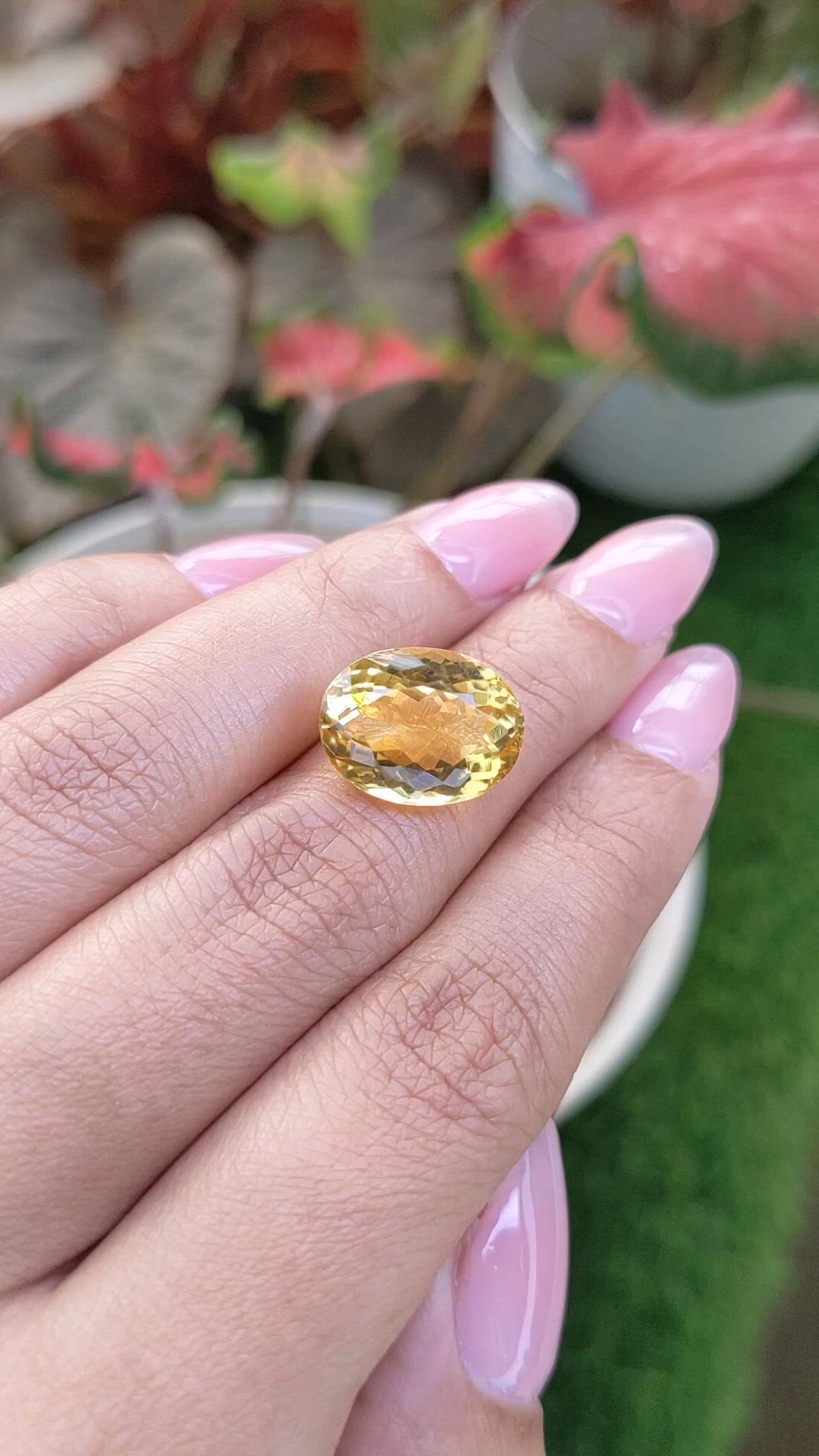 8.55 Ct. Yellow Citrine from Ceylon (Sri Lanka) Size Video