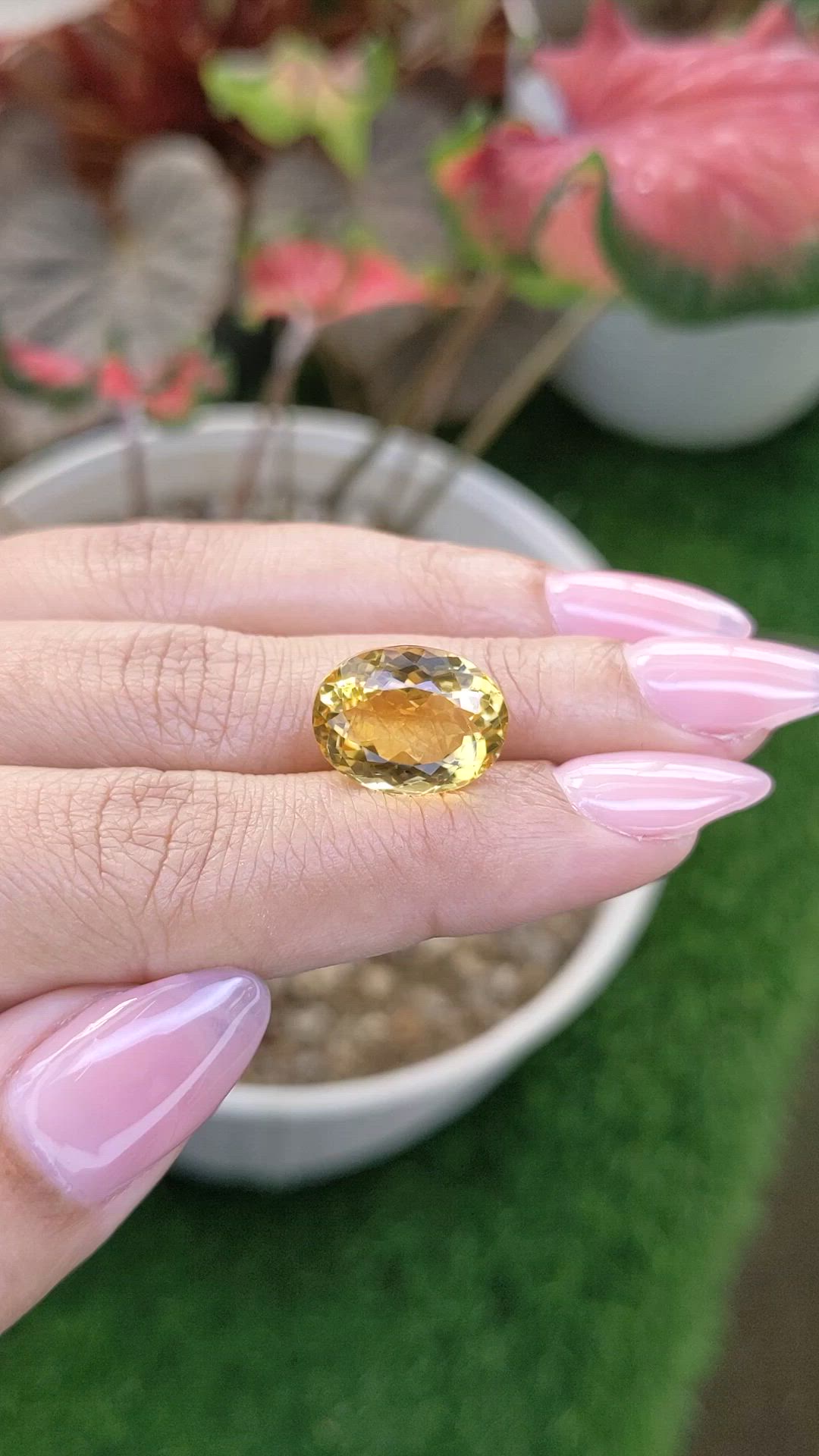 8.55 Ct. Yellow Citrine from Ceylon (Sri Lanka) Size Video