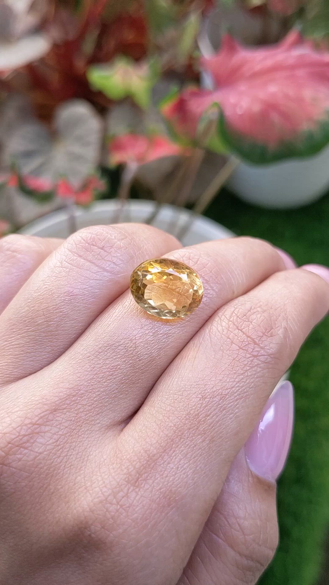 7.90 Ct. Yellow Citrine from Ceylon (Sri Lanka) Size Video