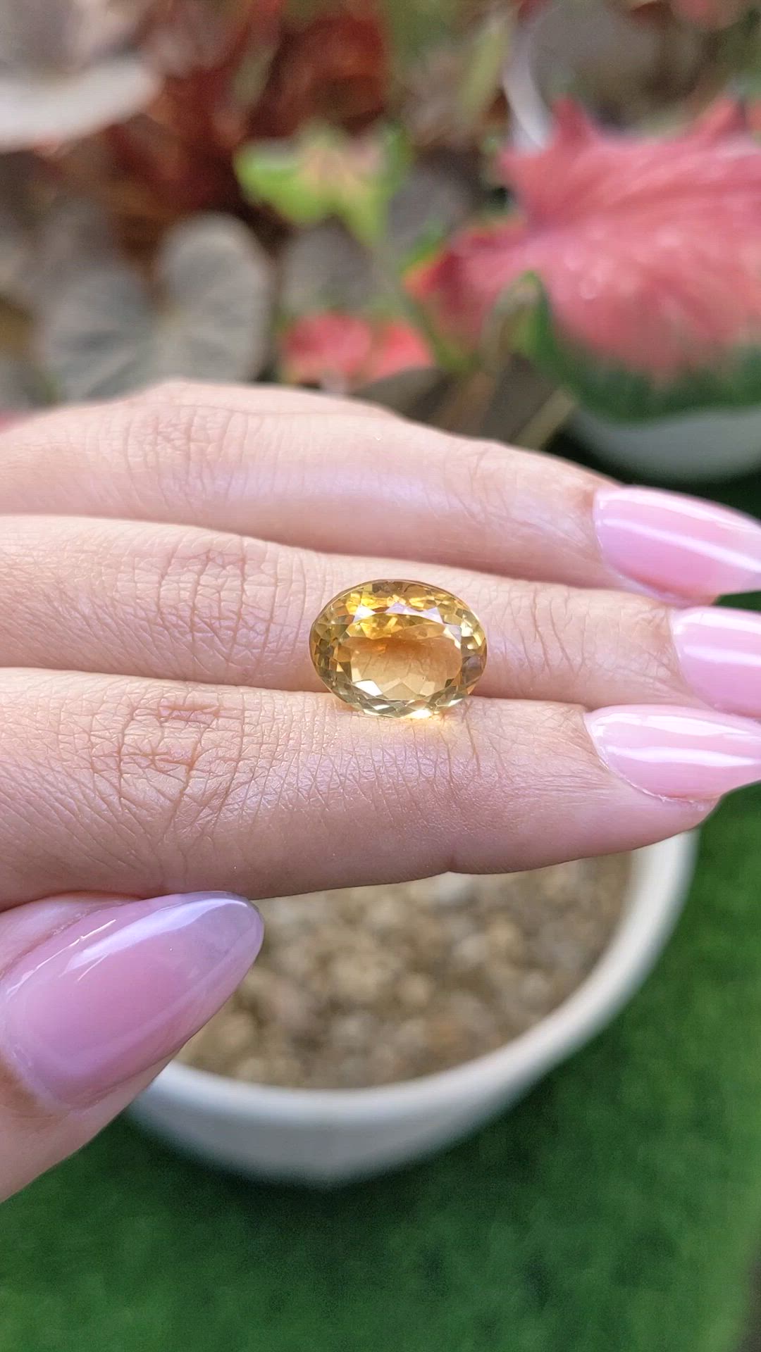 7.90 Ct. Yellow Citrine from Ceylon (Sri Lanka) Size Video
