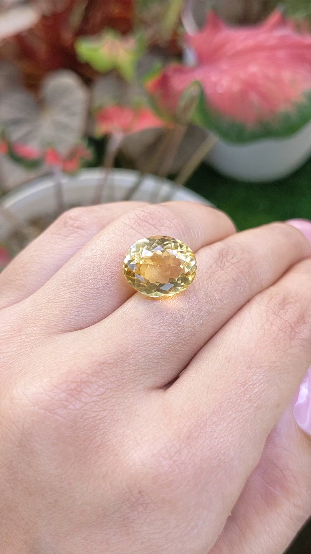 8.86 Ct. Yellow Citrine from Ceylon (Sri Lanka) Size Video