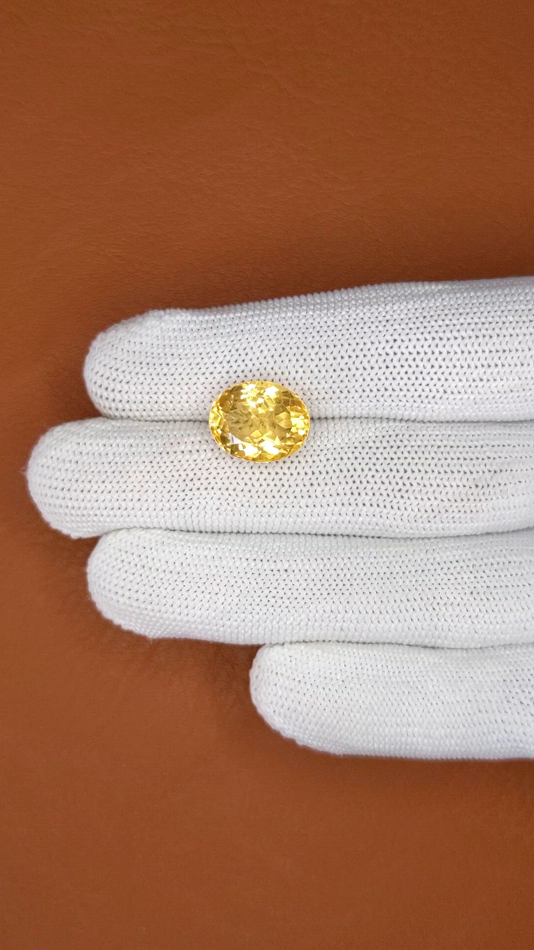 7.21 Ct. Yellow Citrine from Ceylon (Sri Lanka) Size Video