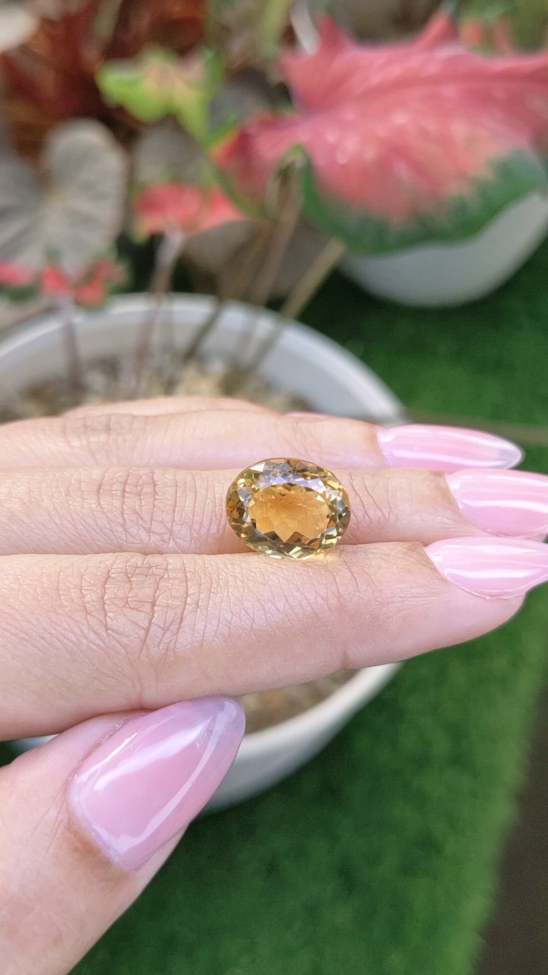 8.52 Ct. Yellow Citrine from Ceylon (Sri Lanka) Size Video