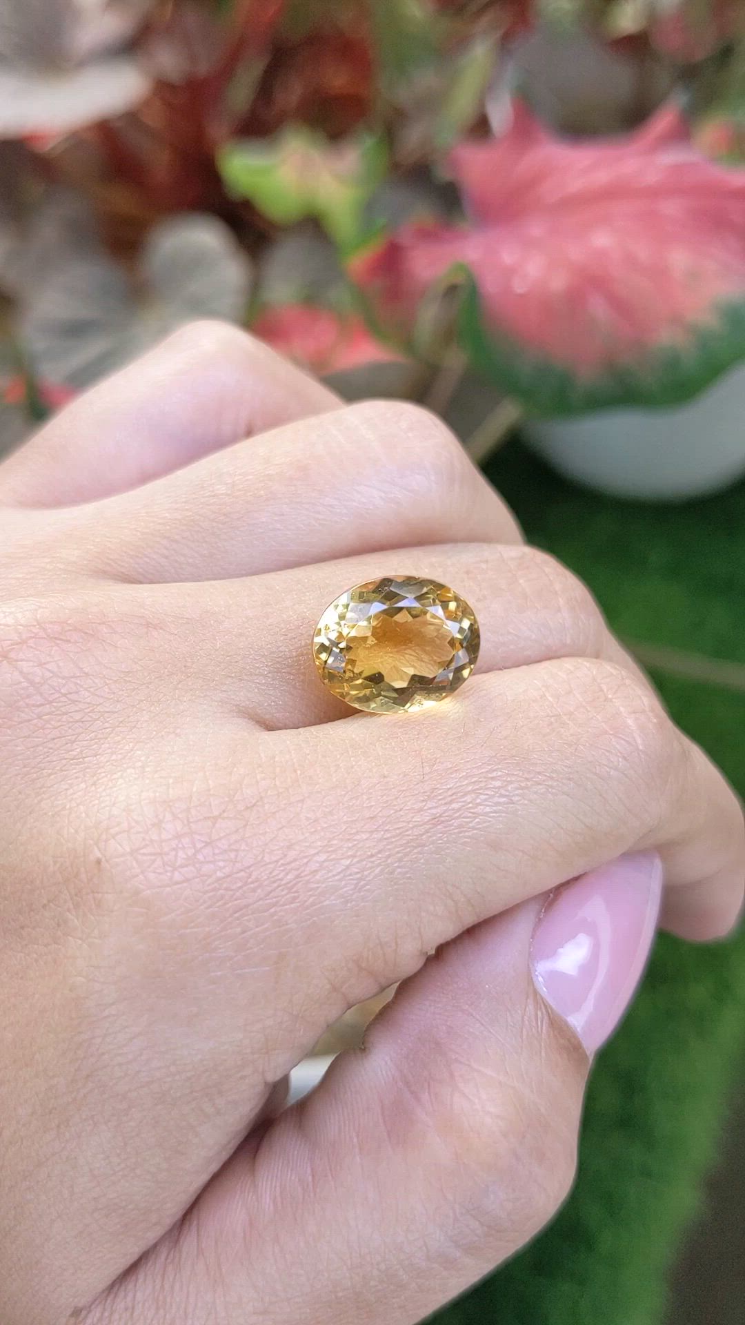 8.52 Ct. Yellow Citrine from Ceylon (Sri Lanka) Size Video