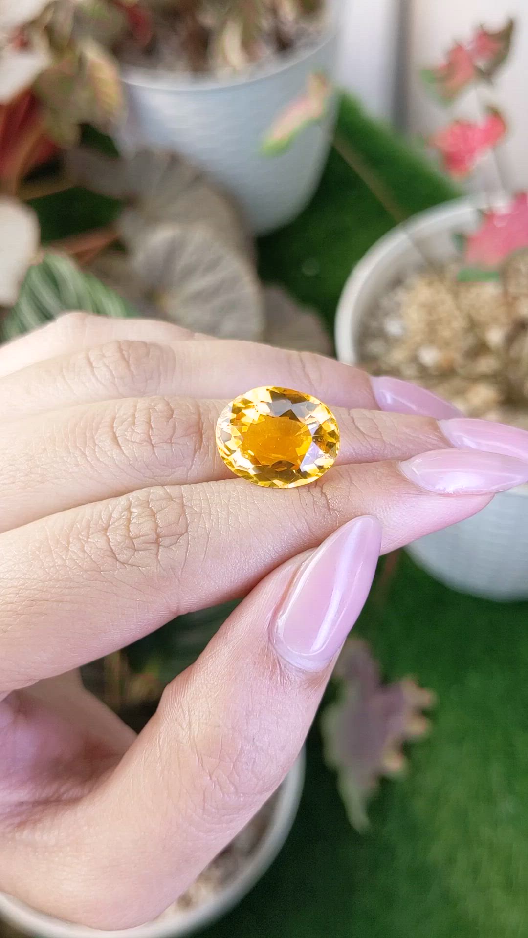 8.99 Ct. Orangish Yellow Citrine from Ceylon (Sri Lanka) Size Video