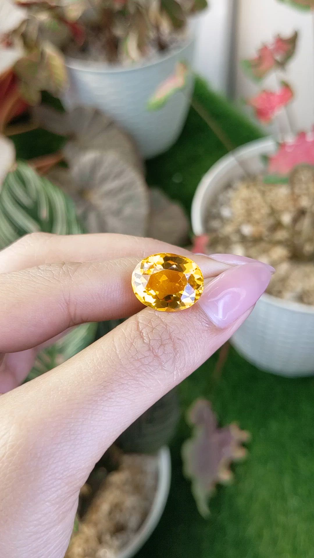 8.99 Ct. Orangish Yellow Citrine from Ceylon (Sri Lanka) Size Video