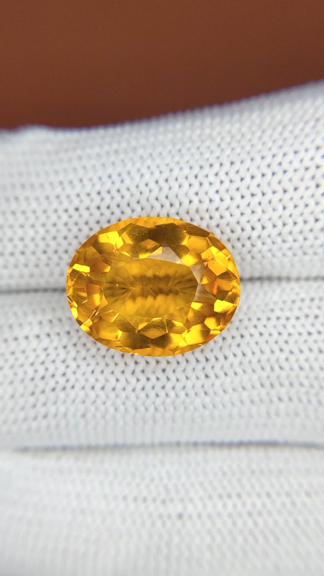 8.99 Ct. Orangish Yellow Citrine from Ceylon (Sri Lanka) Size Video