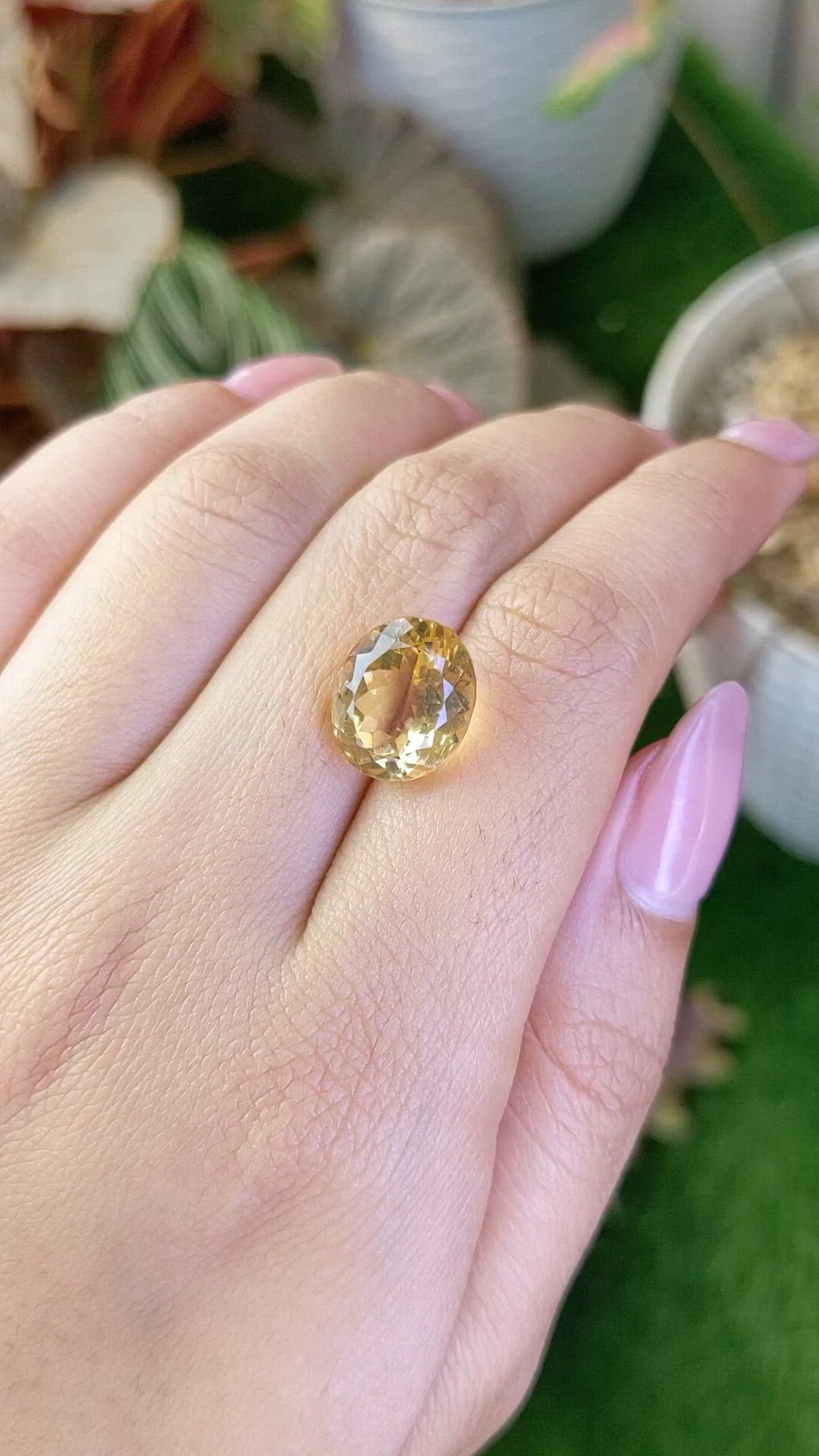 8.05 Ct. Yellow Citrine from Ceylon (Sri Lanka) Size Video