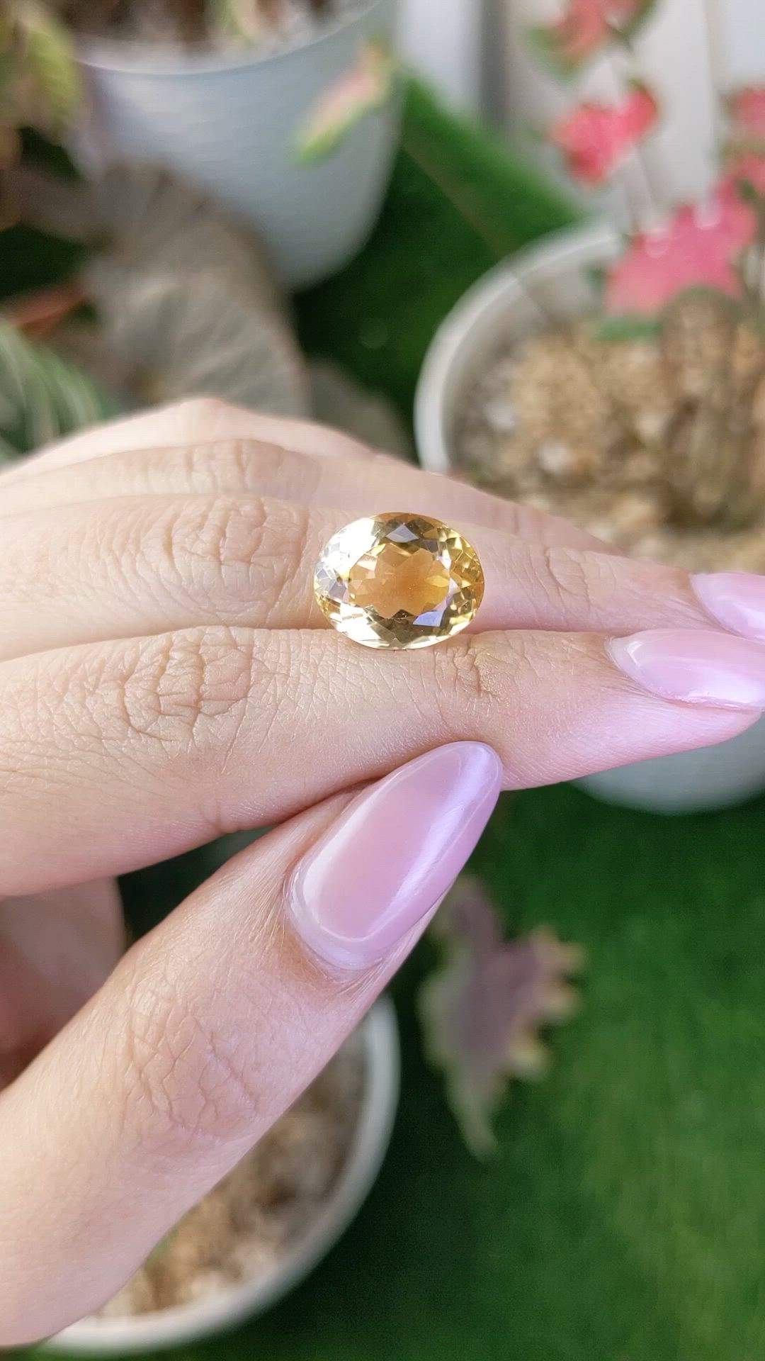 7.19 Ct. Yellow Citrine from Ceylon (Sri Lanka) Size Video