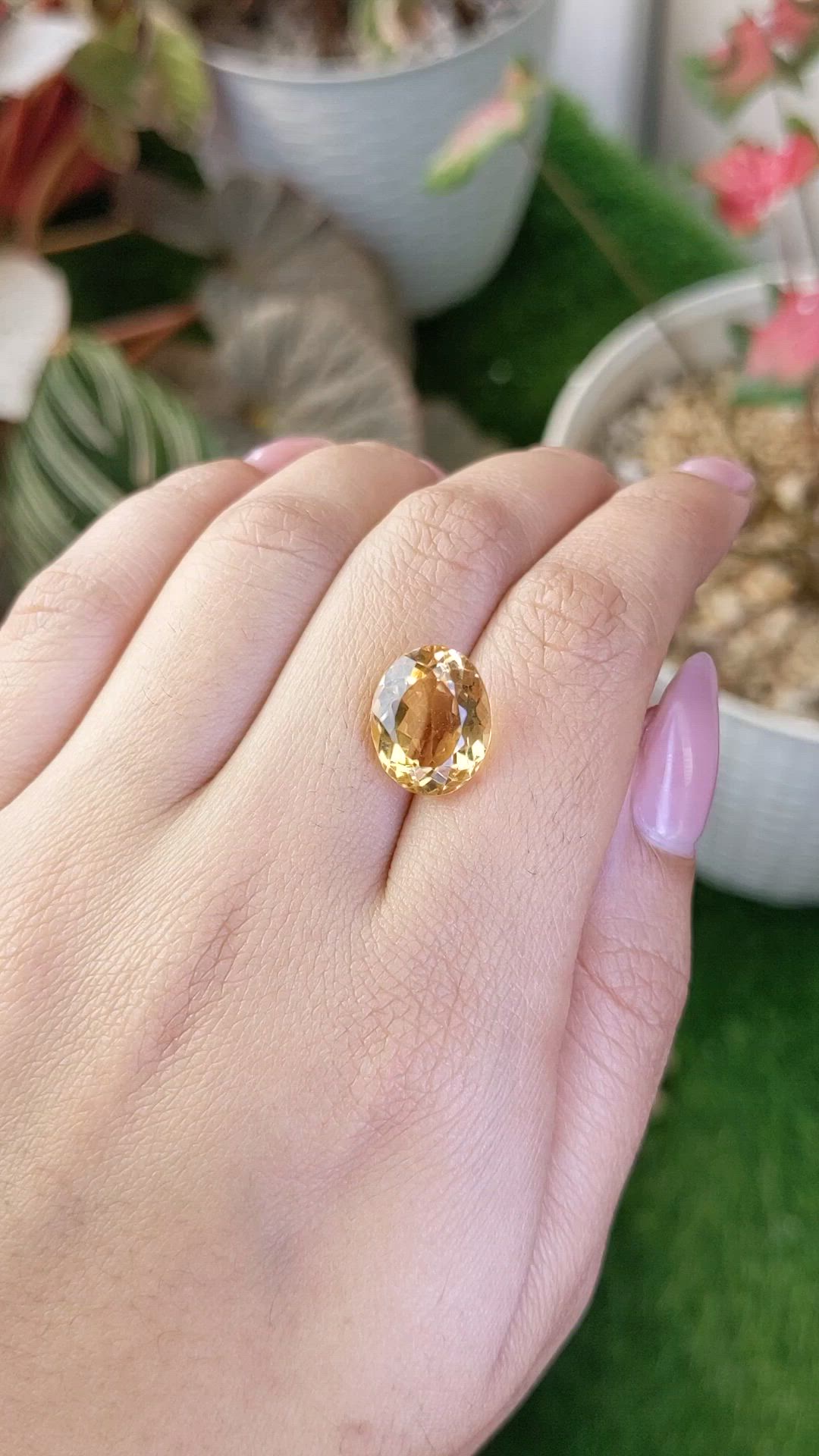 7.19 Ct. Yellow Citrine from Ceylon (Sri Lanka) Size Video