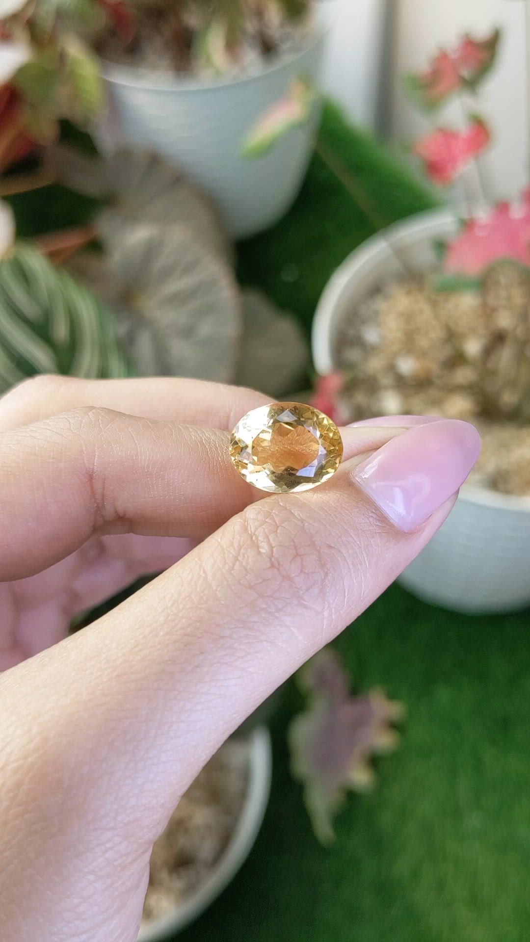 7.19 Ct. Yellow Citrine from Ceylon (Sri Lanka) Size Video