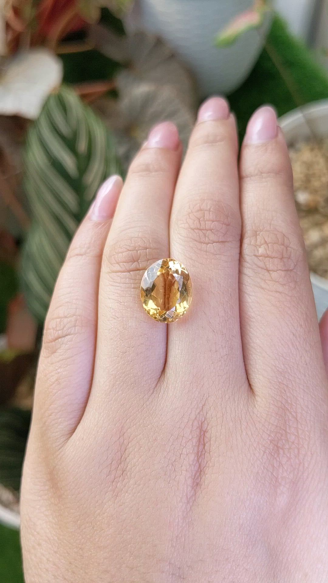 7.19 Ct. Yellow Citrine from Ceylon (Sri Lanka) Size Video