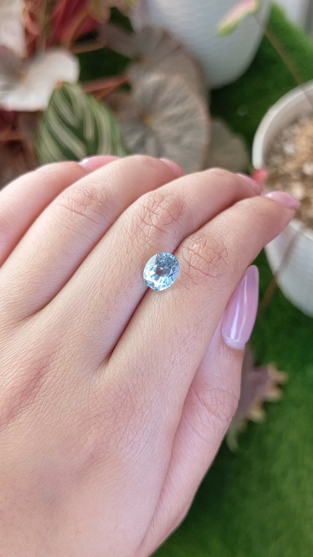 2.73 Ct. Sky Blue Topaz from Ceylon (Sri Lanka) Size Video