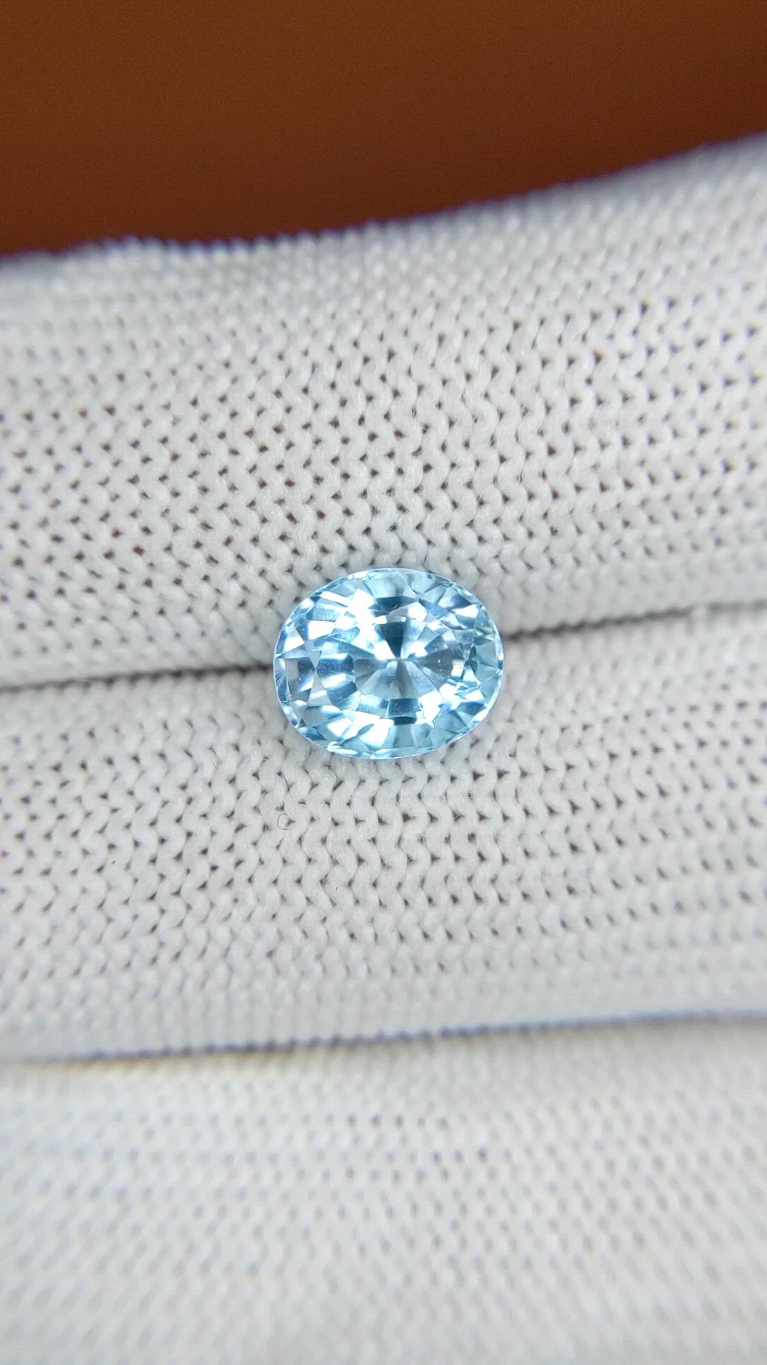 2.73 Ct. Sky Blue Topaz from Ceylon (Sri Lanka) Size Video
