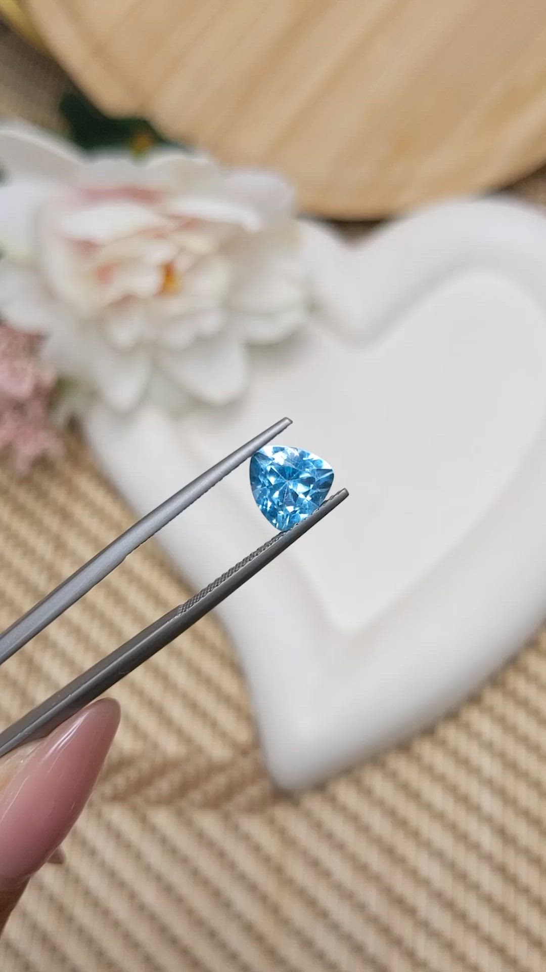 2.27 Ct. Blue Topaz from Ceylon (Sri Lanka) Size Video
