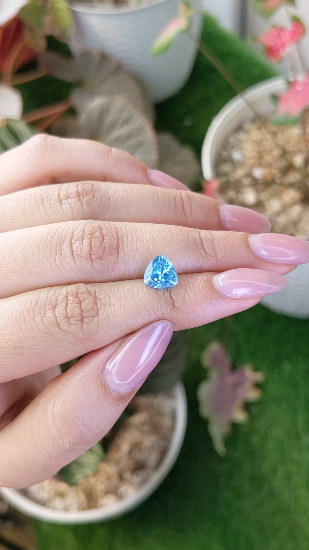 2.27 Ct. Blue Topaz from Ceylon (Sri Lanka) Size Video