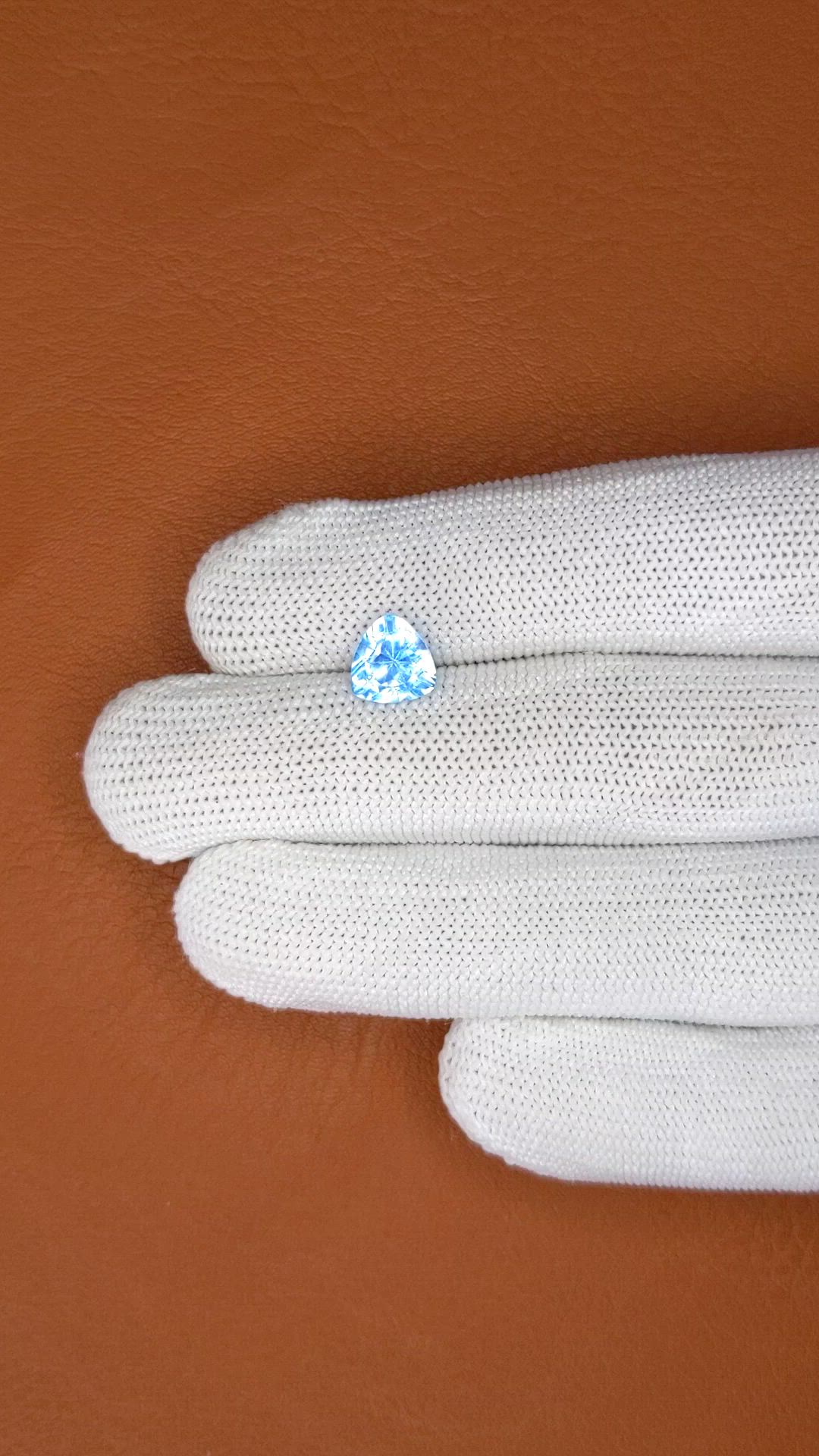2.27 Ct. Blue Topaz from Ceylon (Sri Lanka) Size Video