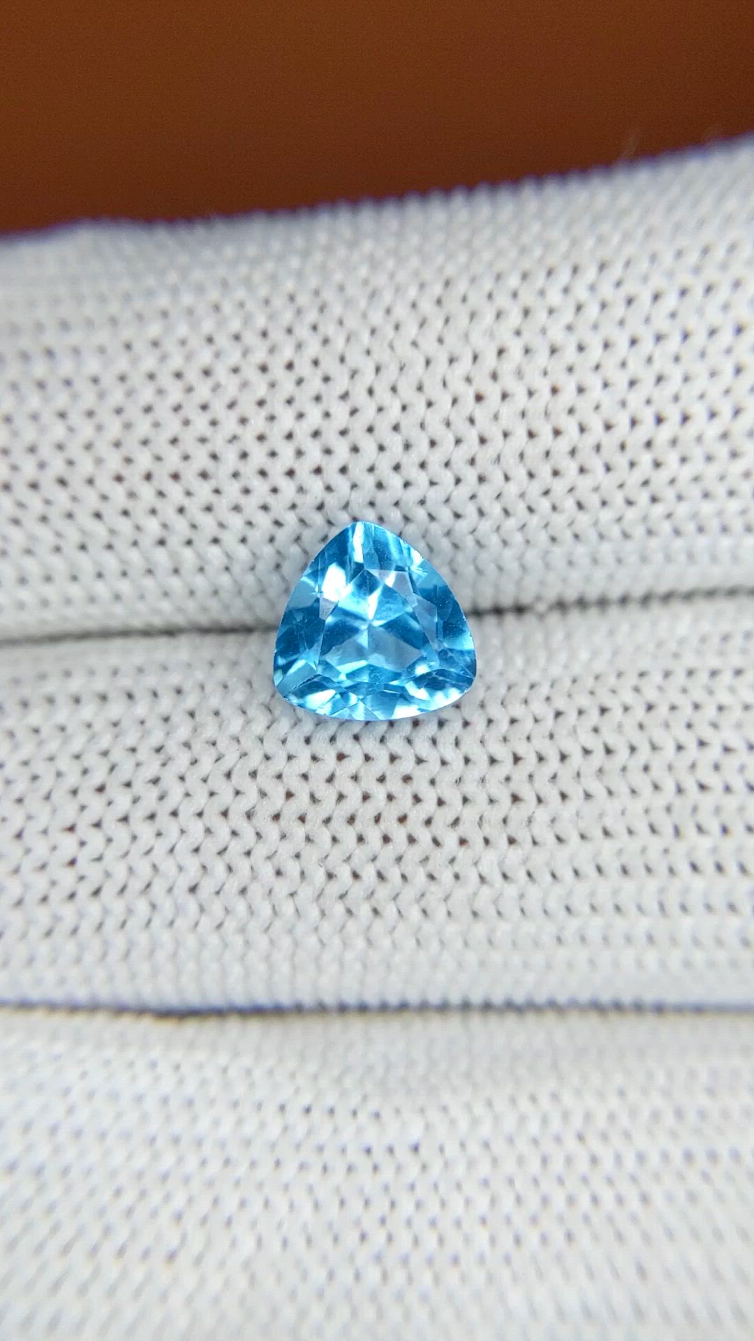 2.27 Ct. Blue Topaz from Ceylon (Sri Lanka) Size Video