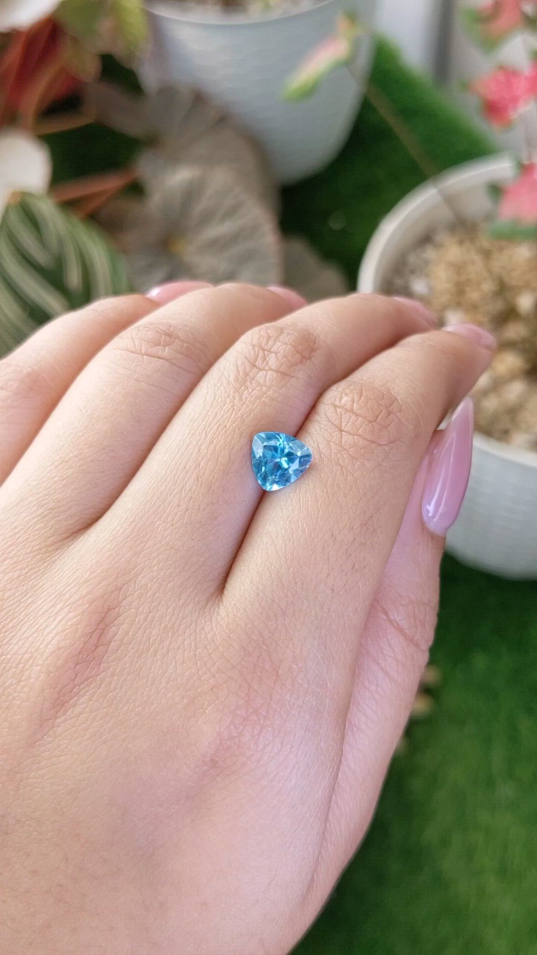 2.27 Ct. Blue Topaz from Ceylon (Sri Lanka) Size Video