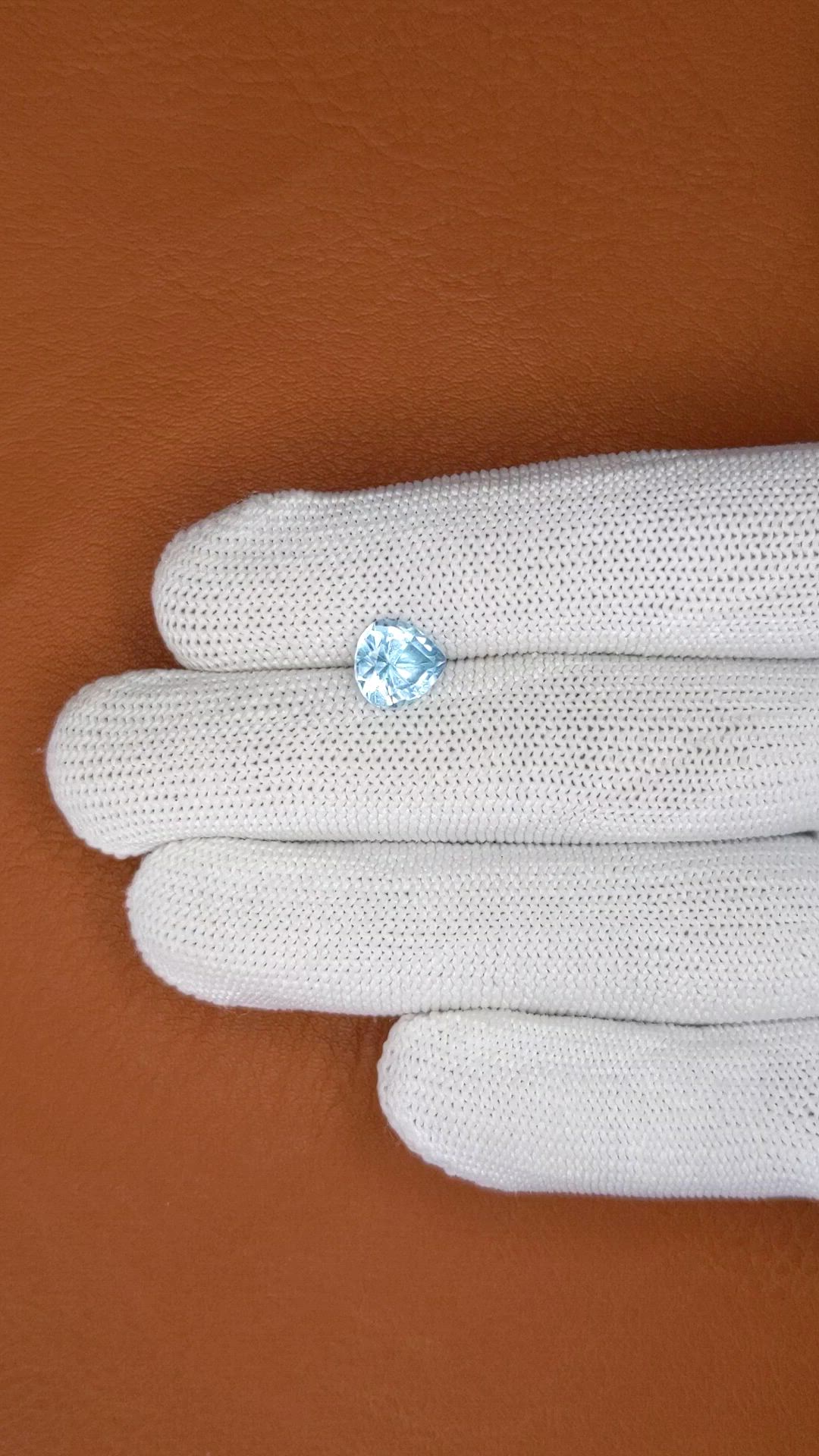 2.46 Ct. Sky Blue Topaz from Ceylon (Sri Lanka) Size Video