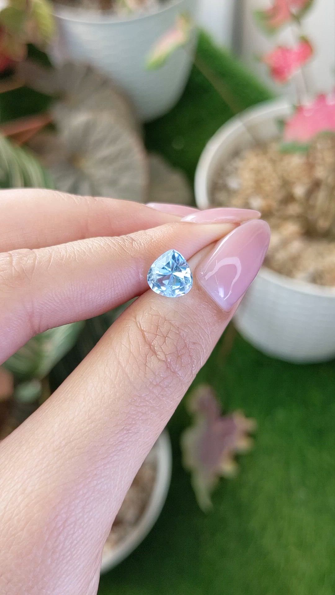 2.46 Ct. Sky Blue Topaz from Ceylon (Sri Lanka) Size Video