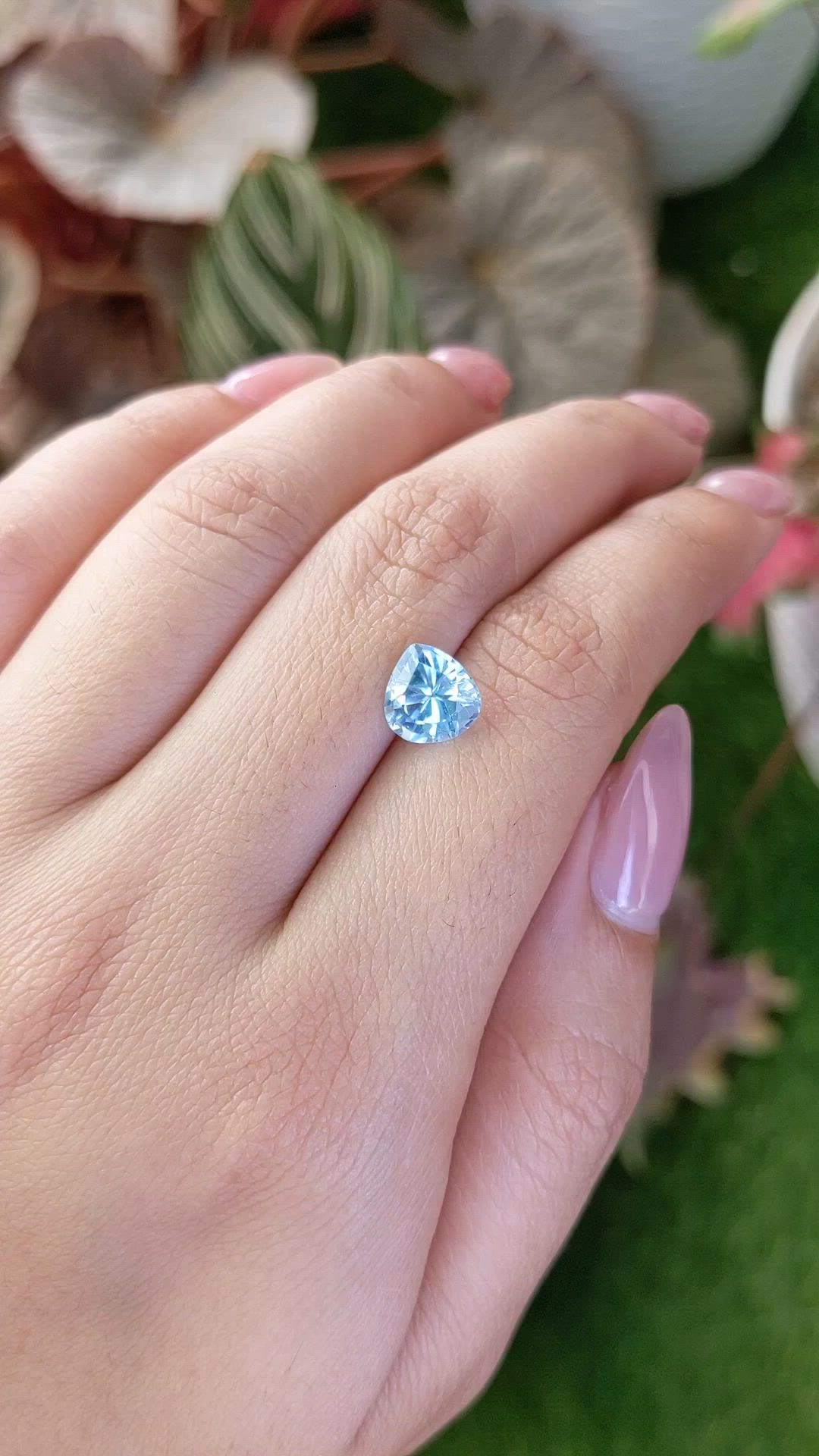 2.46 Ct. Sky Blue Topaz from Ceylon (Sri Lanka) Size Video