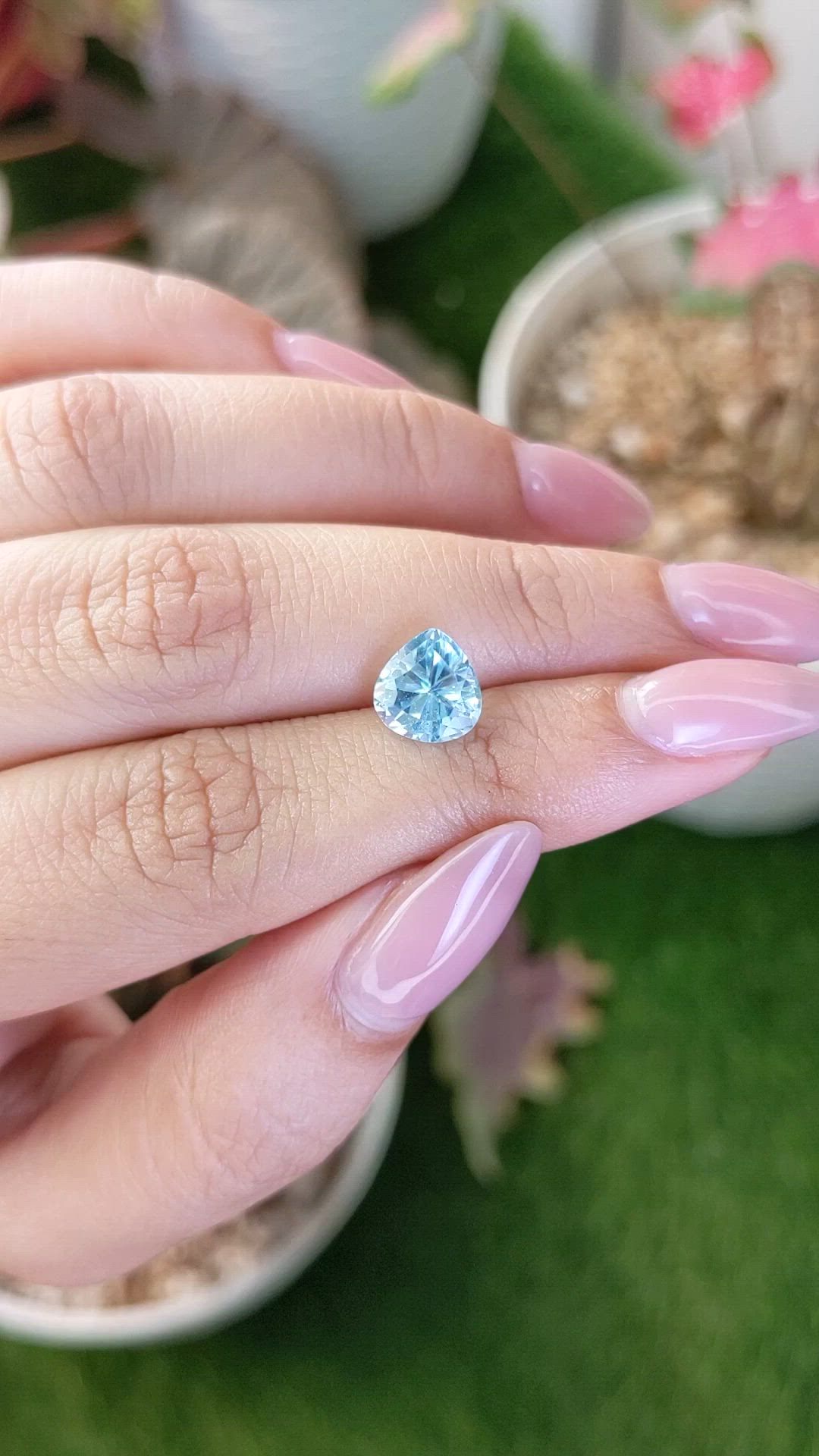 2.46 Ct. Sky Blue Topaz from Ceylon (Sri Lanka) Size Video