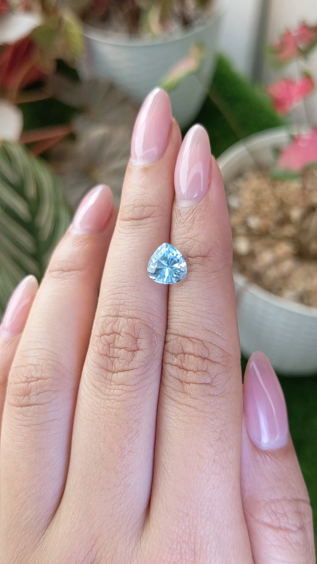 2.46 Ct. Sky Blue Topaz from Ceylon (Sri Lanka) Size Video