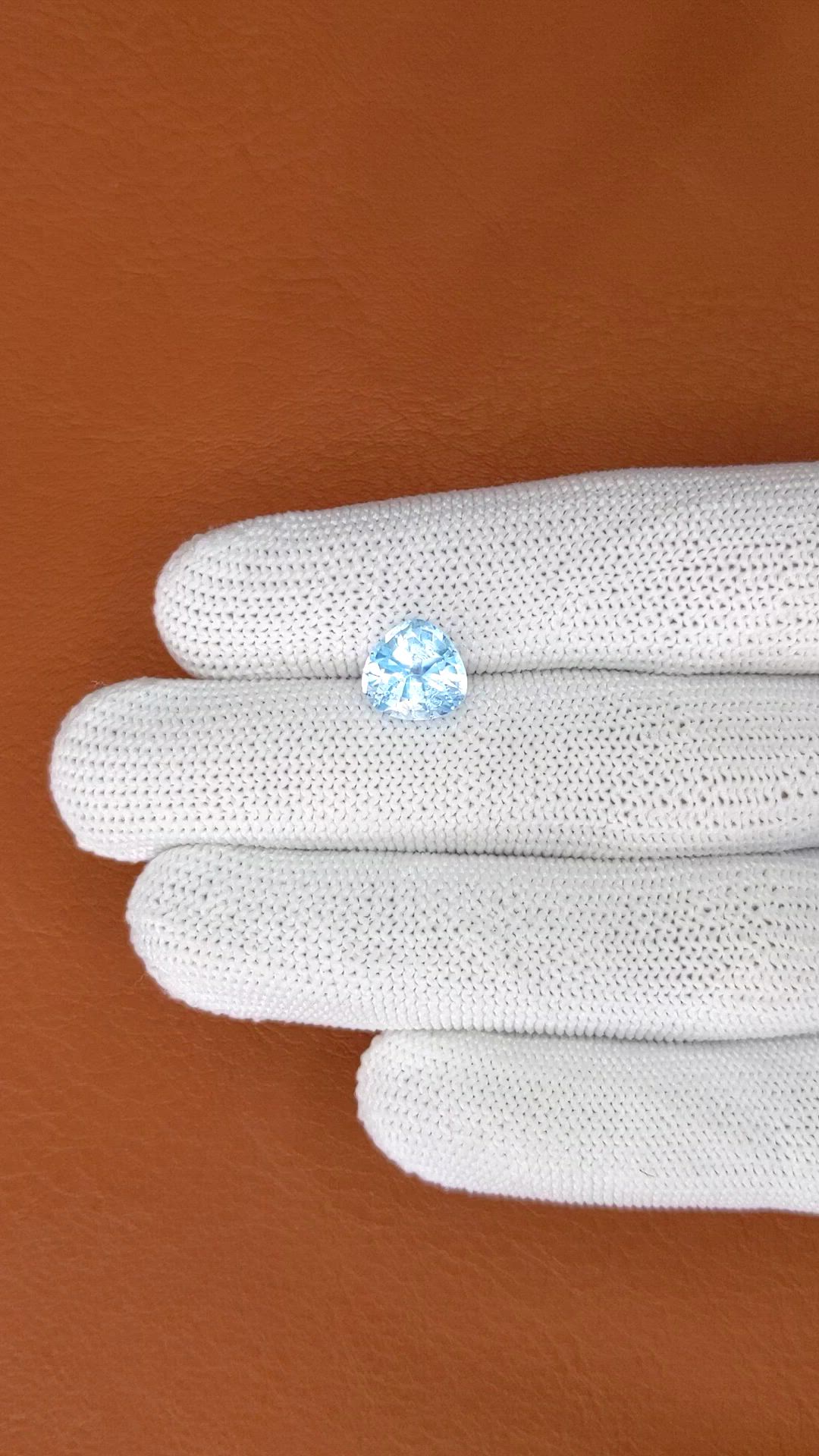 3.41 Ct. Sky Blue Topaz from Ceylon (Sri Lanka) Size Video