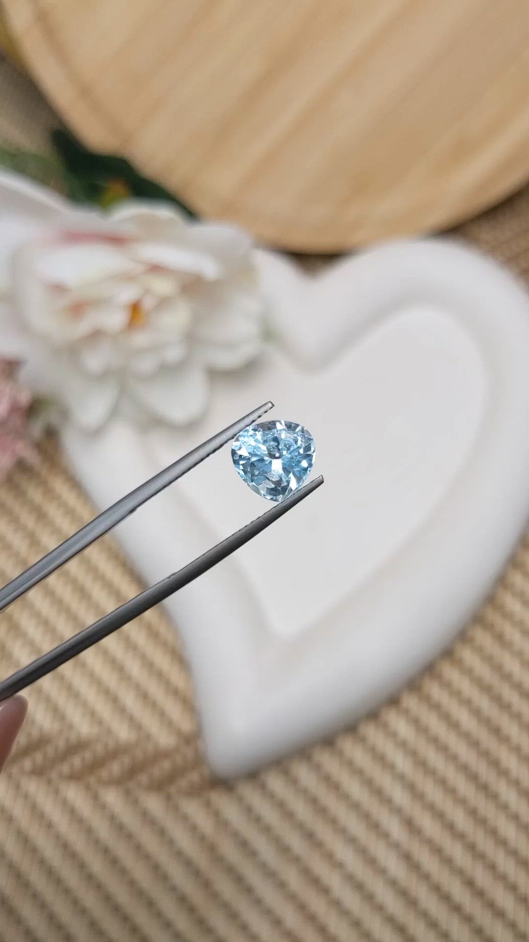 3.41 Ct. Sky Blue Topaz from Ceylon (Sri Lanka) Size Video