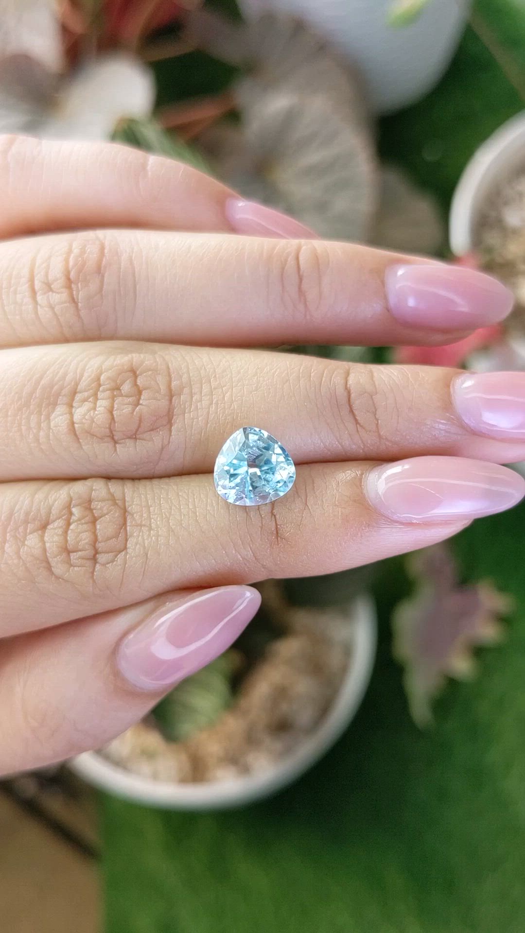 3.41 Ct. Sky Blue Topaz from Ceylon (Sri Lanka) Size Video