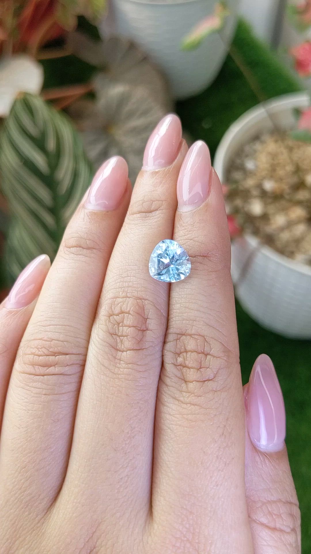 3.41 Ct. Sky Blue Topaz from Ceylon (Sri Lanka) Size Video