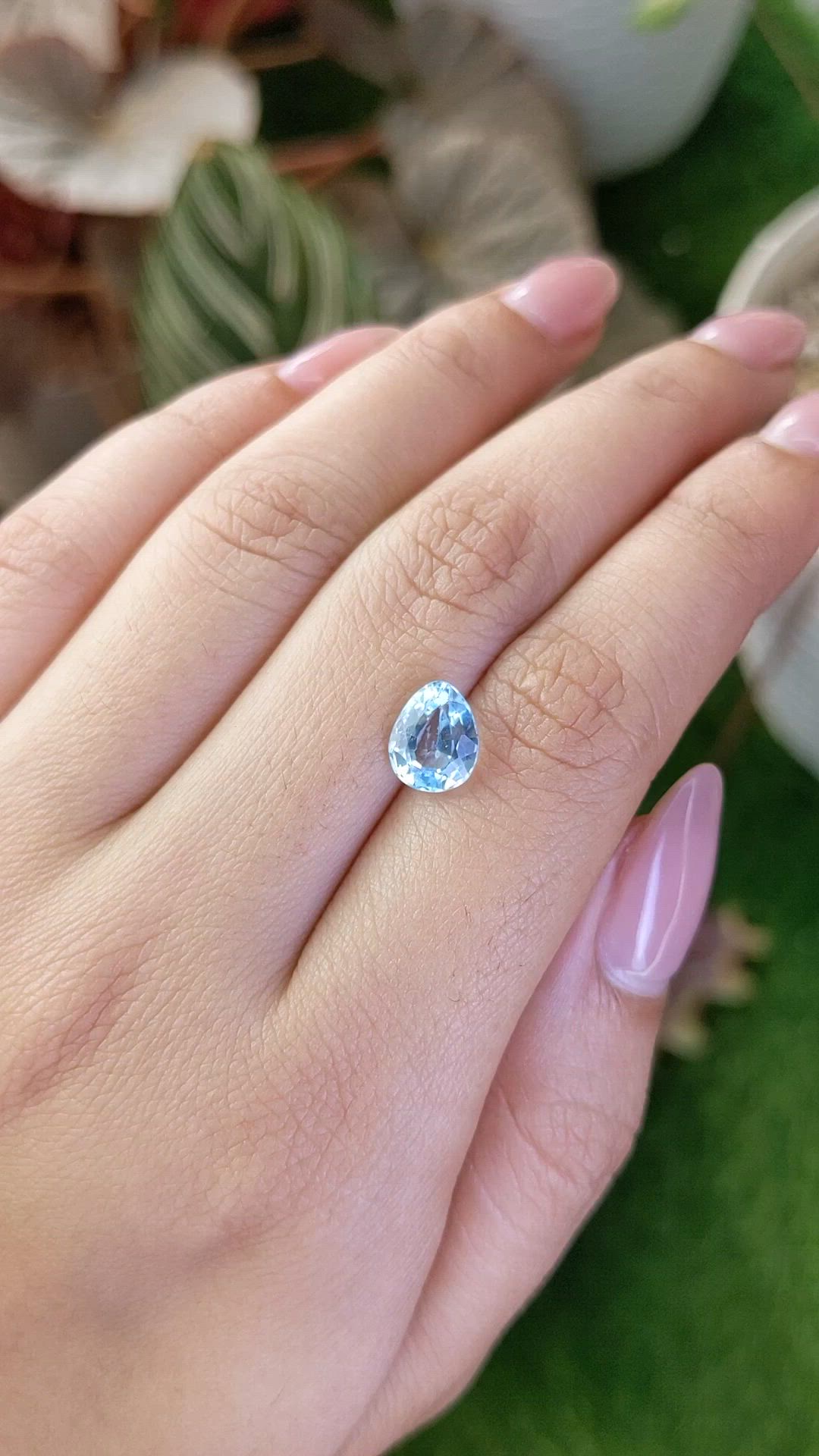 2.41 Ct. Sky Blue Topaz from Ceylon (Sri Lanka) Size Video