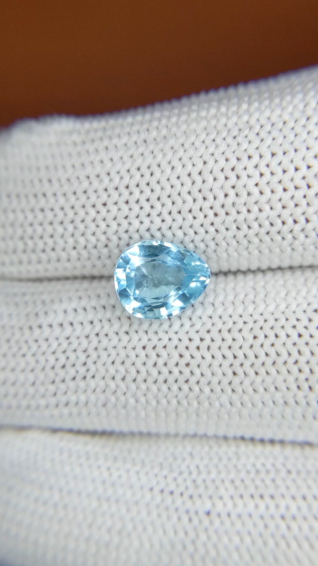 2.41 Ct. Sky Blue Topaz from Ceylon (Sri Lanka) Size Video