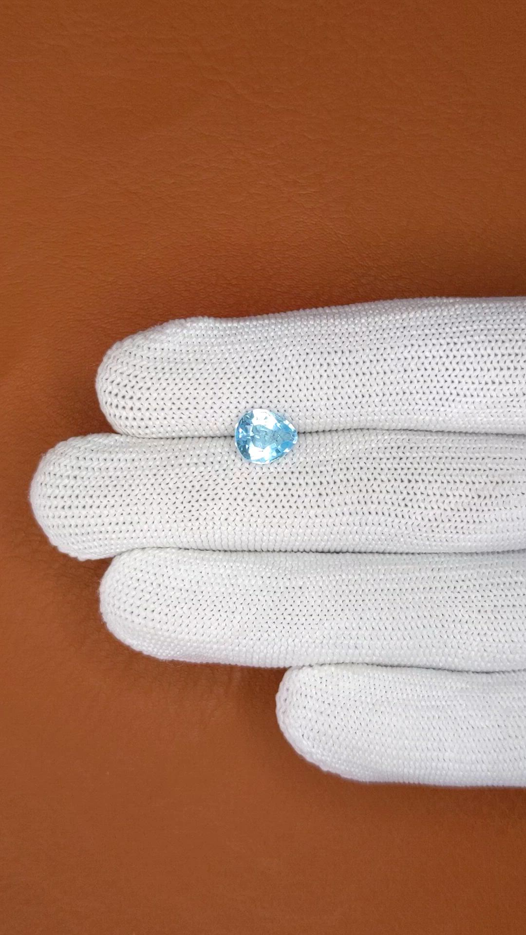 2.41 Ct. Sky Blue Topaz from Ceylon (Sri Lanka) Size Video
