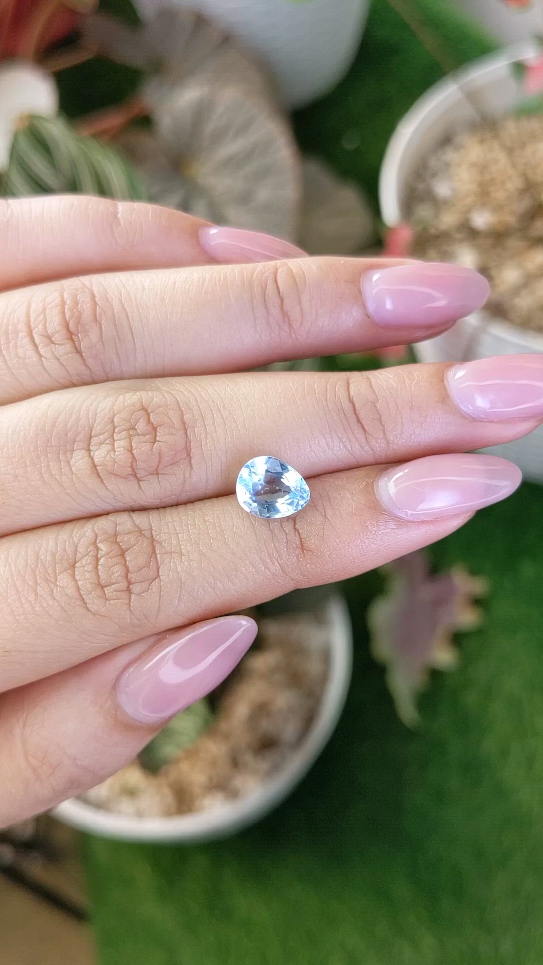 2.41 Ct. Sky Blue Topaz from Ceylon (Sri Lanka) Size Video