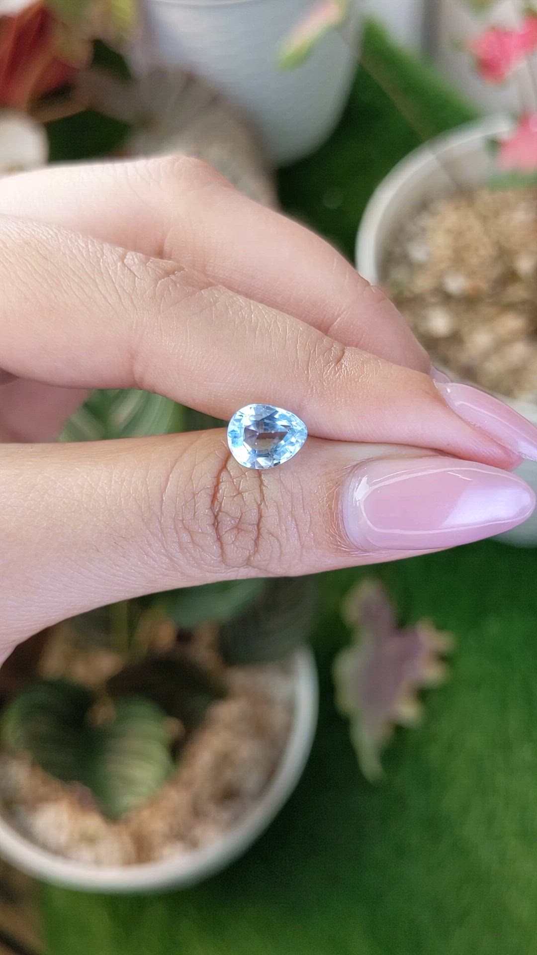 2.41 Ct. Sky Blue Topaz from Ceylon (Sri Lanka) Size Video