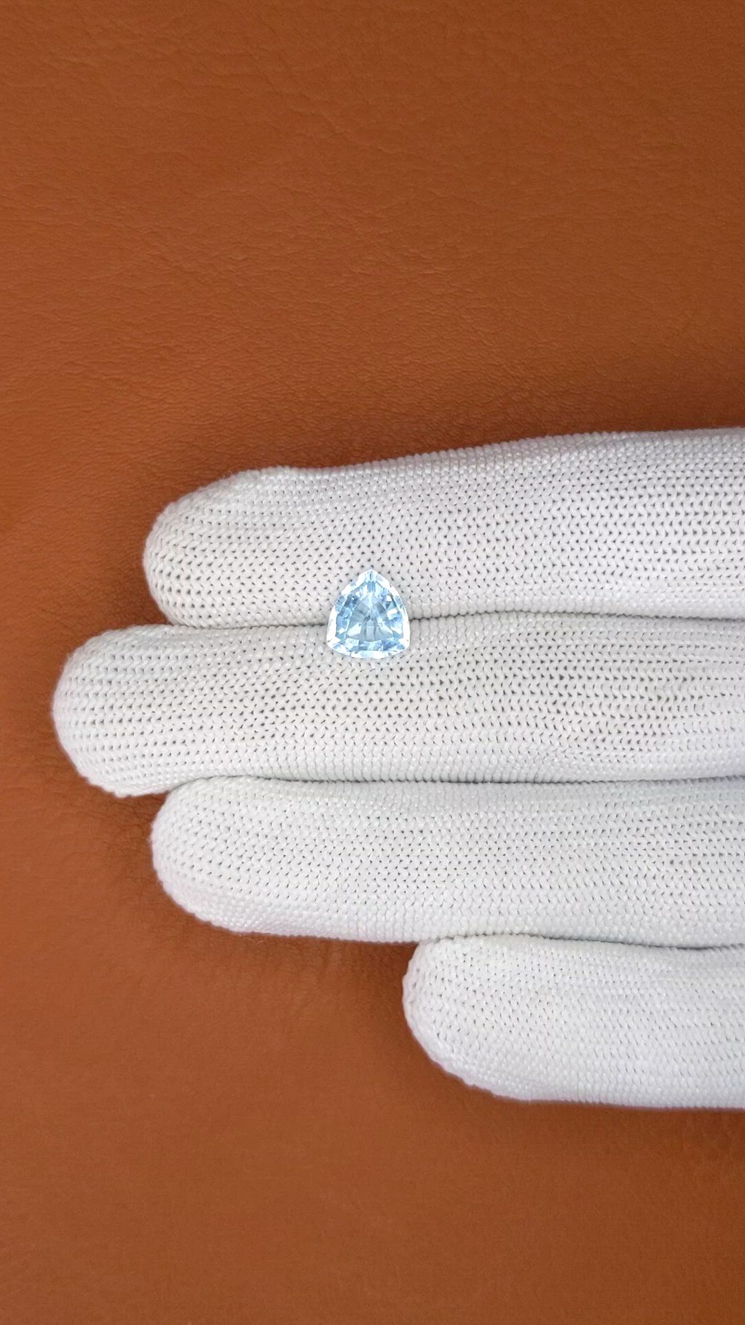 2.49 Ct. Sky Blue Topaz from Ceylon (Sri Lanka) Size Video