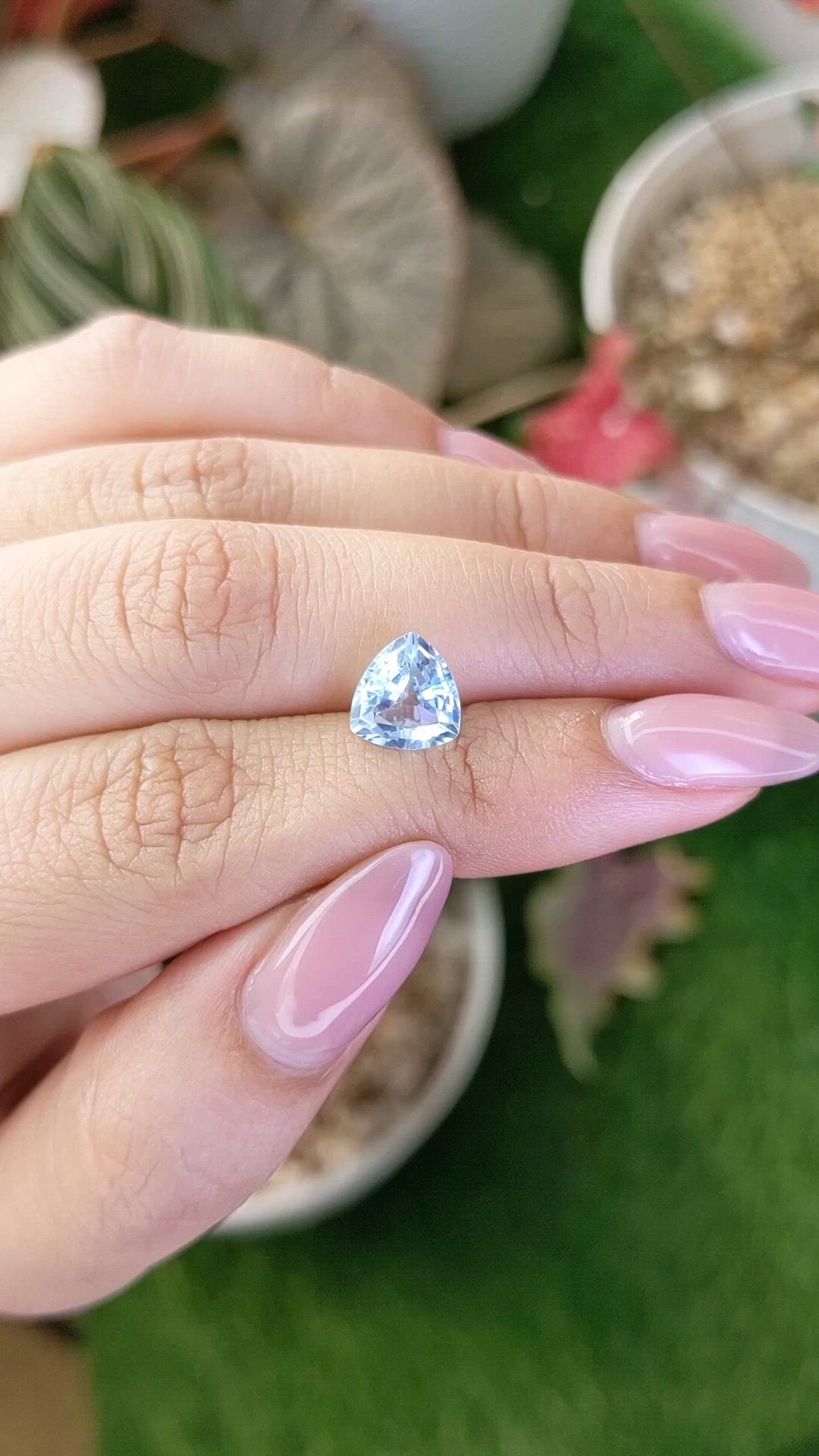 2.49 Ct. Sky Blue Topaz from Ceylon (Sri Lanka) Size Video