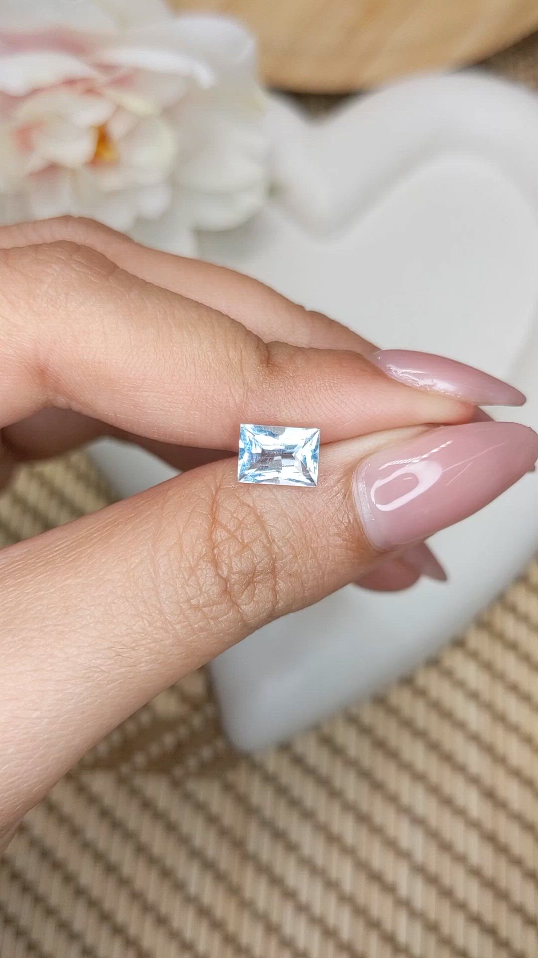 1.23 Ct. Swiss Blue Topaz from Ceylon (Sri Lanka) Size Video