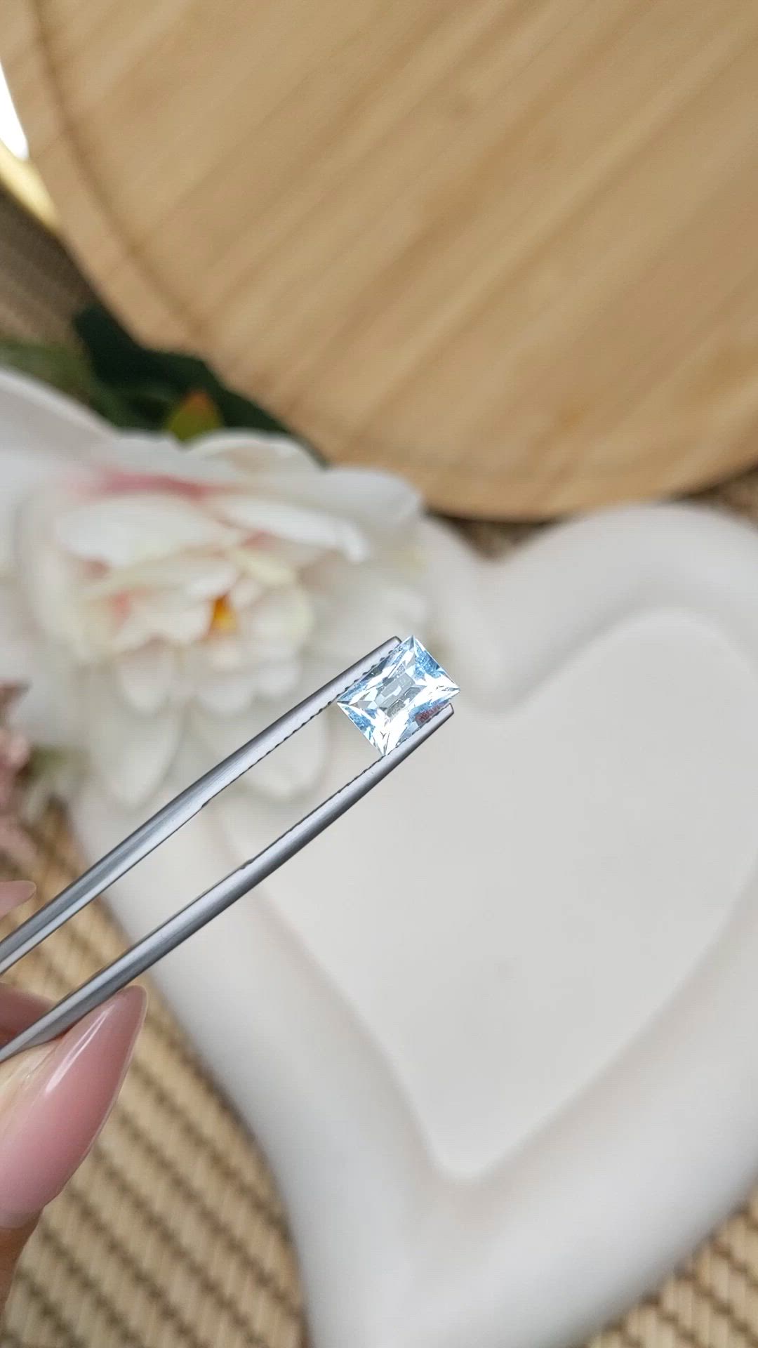 1.23 Ct. Swiss Blue Topaz from Ceylon (Sri Lanka) Size Video